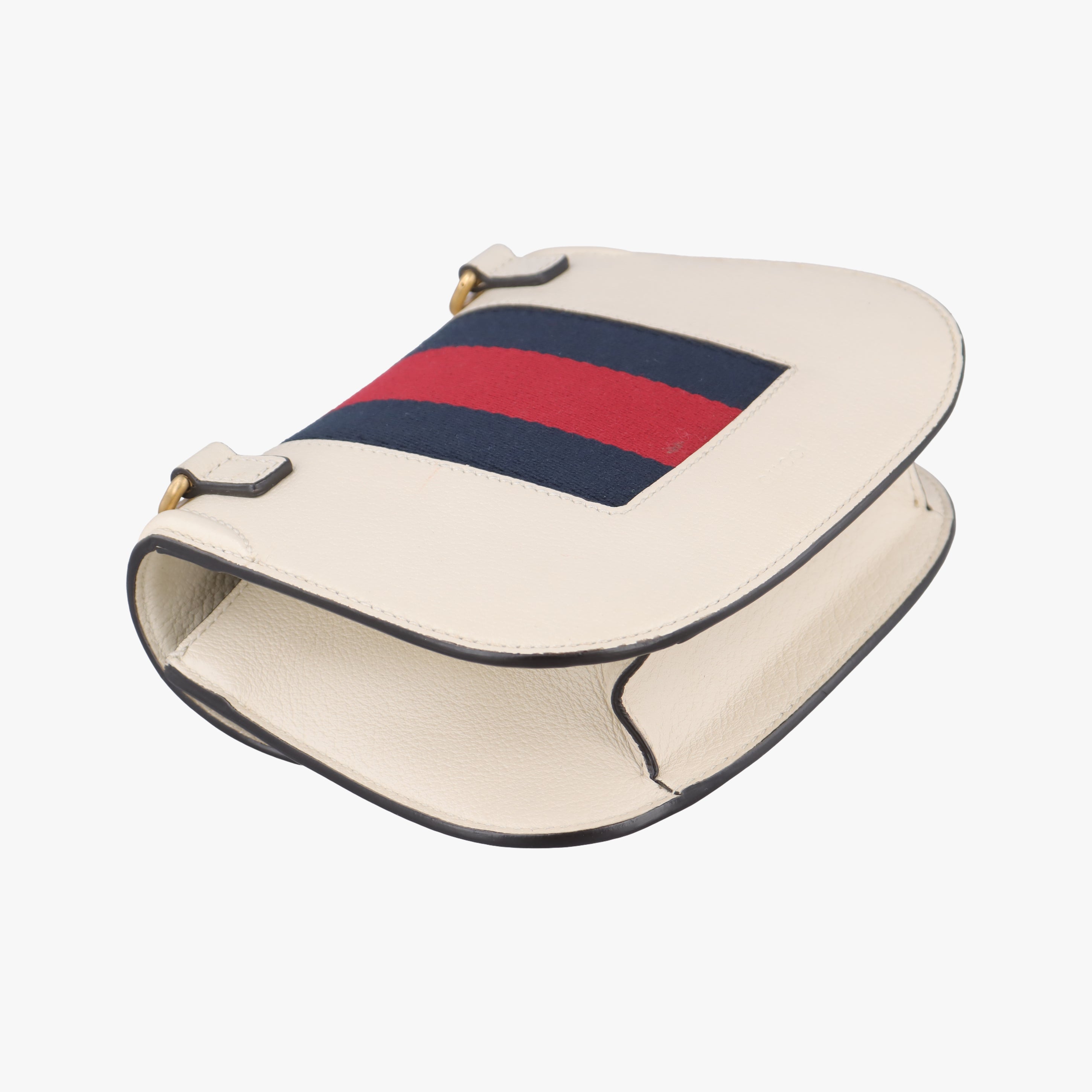 Pre-owned Gucci Web Stripe Butterfly Totem White×multicolor Leather 505388 shoulderbag | stylenewstar