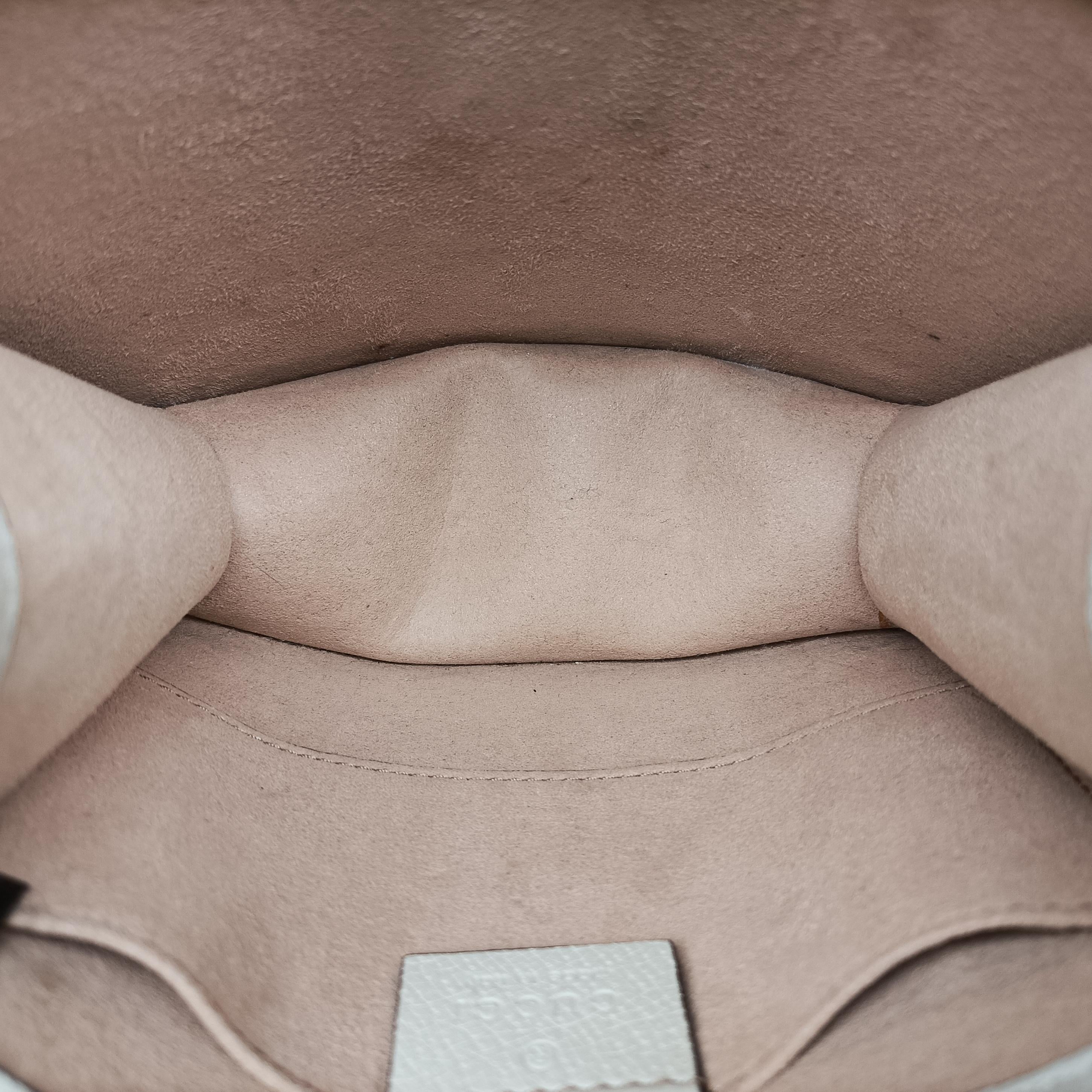 Pre-owned Gucci Web Stripe Butterfly Totem White×multicolor Leather 505388 shoulderbag | stylenewstar