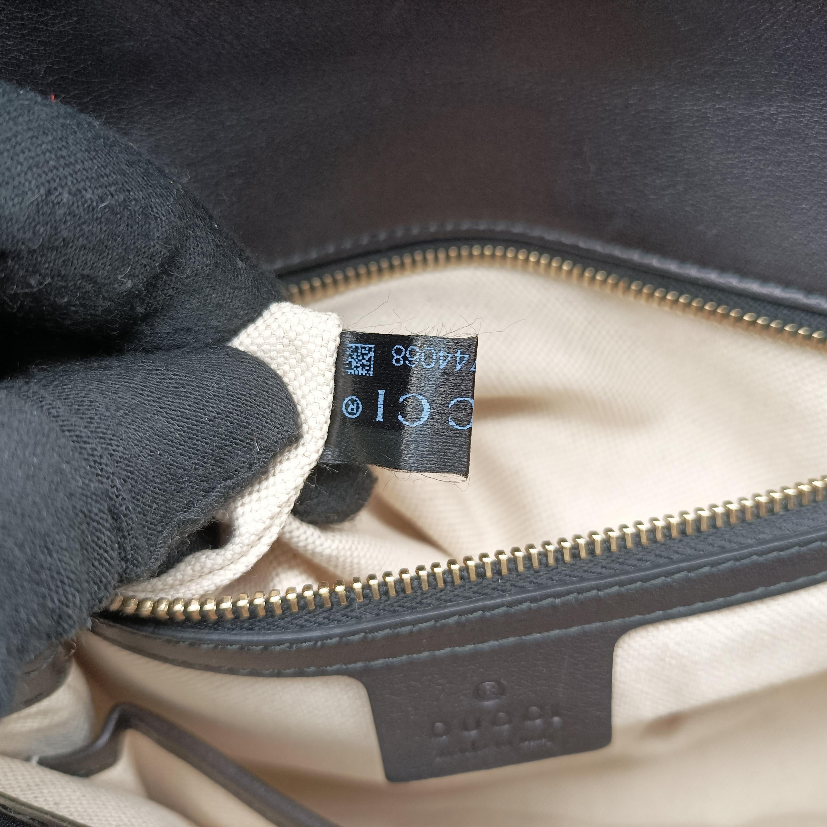 Pre-owned Gucci New Bamboo Black×Multicolour ponyhair×Leather 240242 shoulderbag | stylenewstar