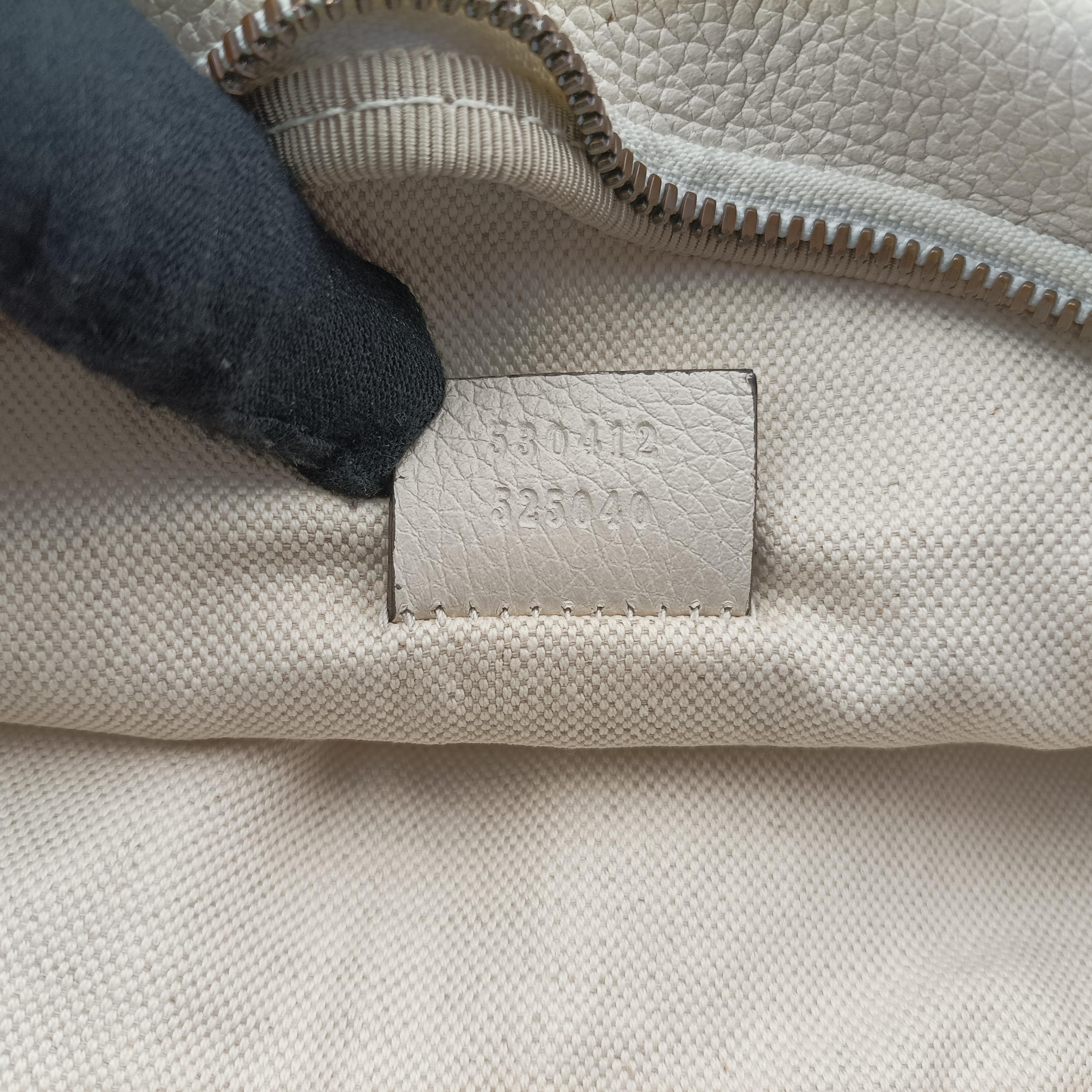 Pre-owned Gucci Gucci Print White Leather 530412 bum bag/waist bag | stylenewstar