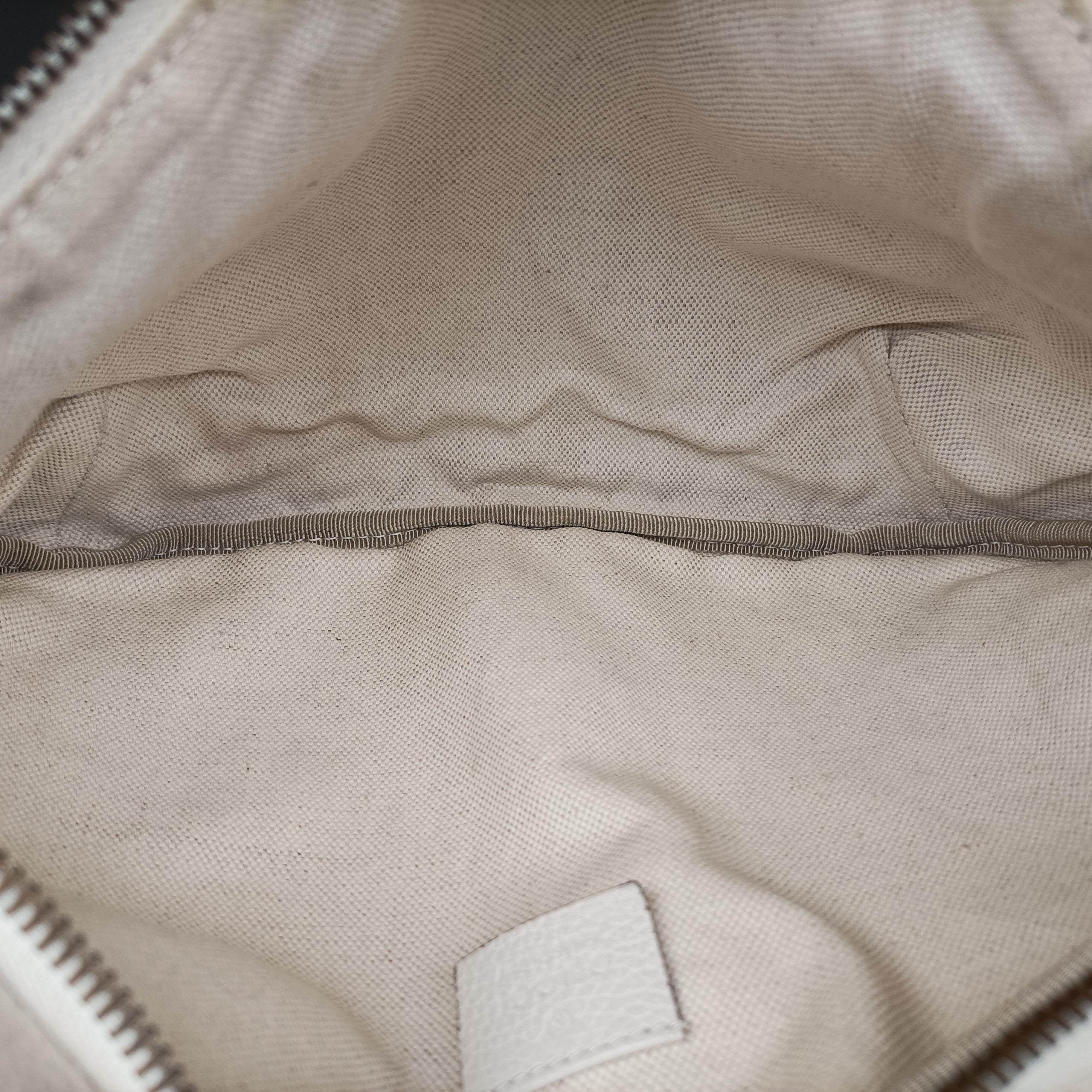 Pre-owned Gucci Gucci Print White Leather 530412 bum bag/waist bag | stylenewstar