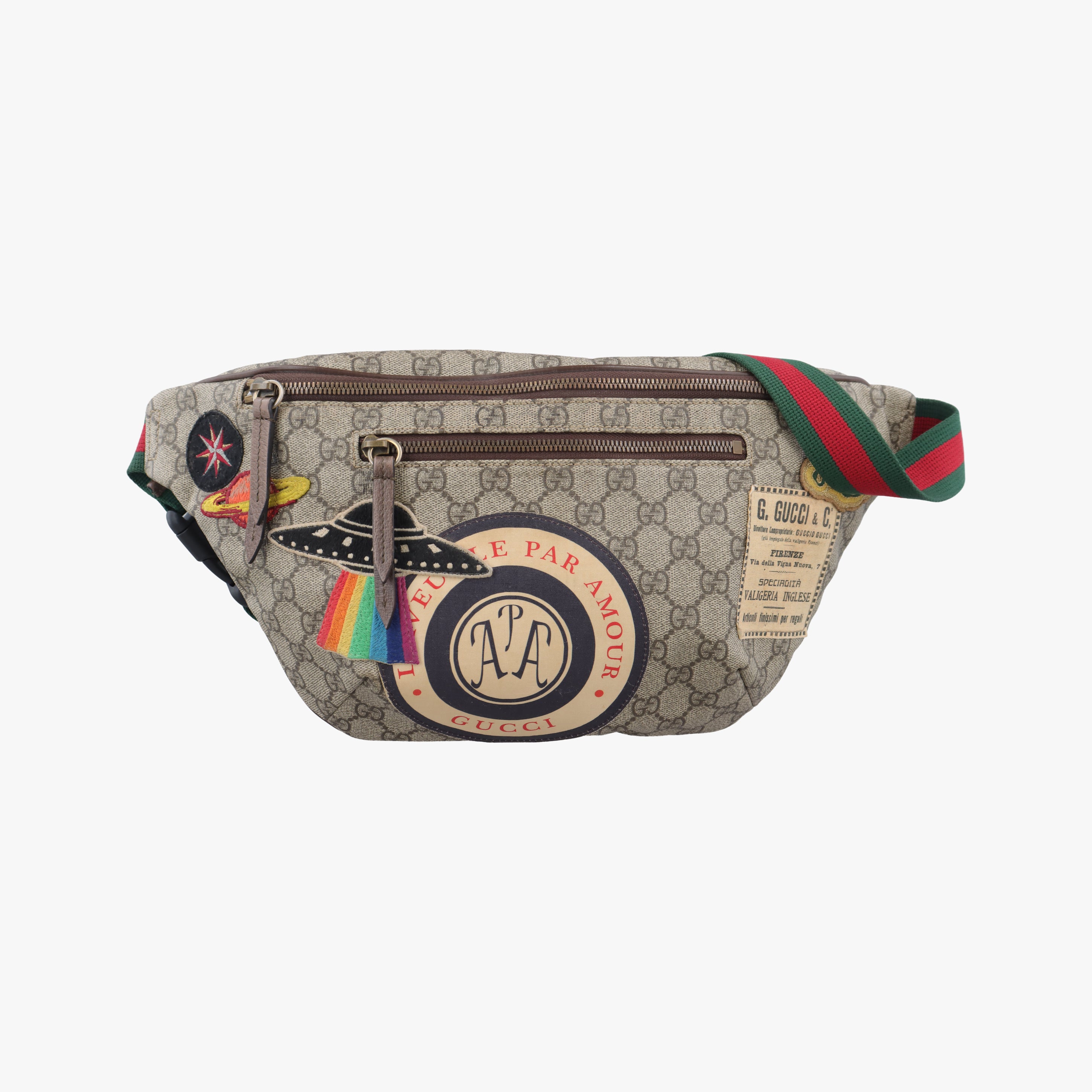 Vintage Gucci GG Supreme Courrier beige×Multi Canvas 529711 bum bag/waist bag | stylenewstar