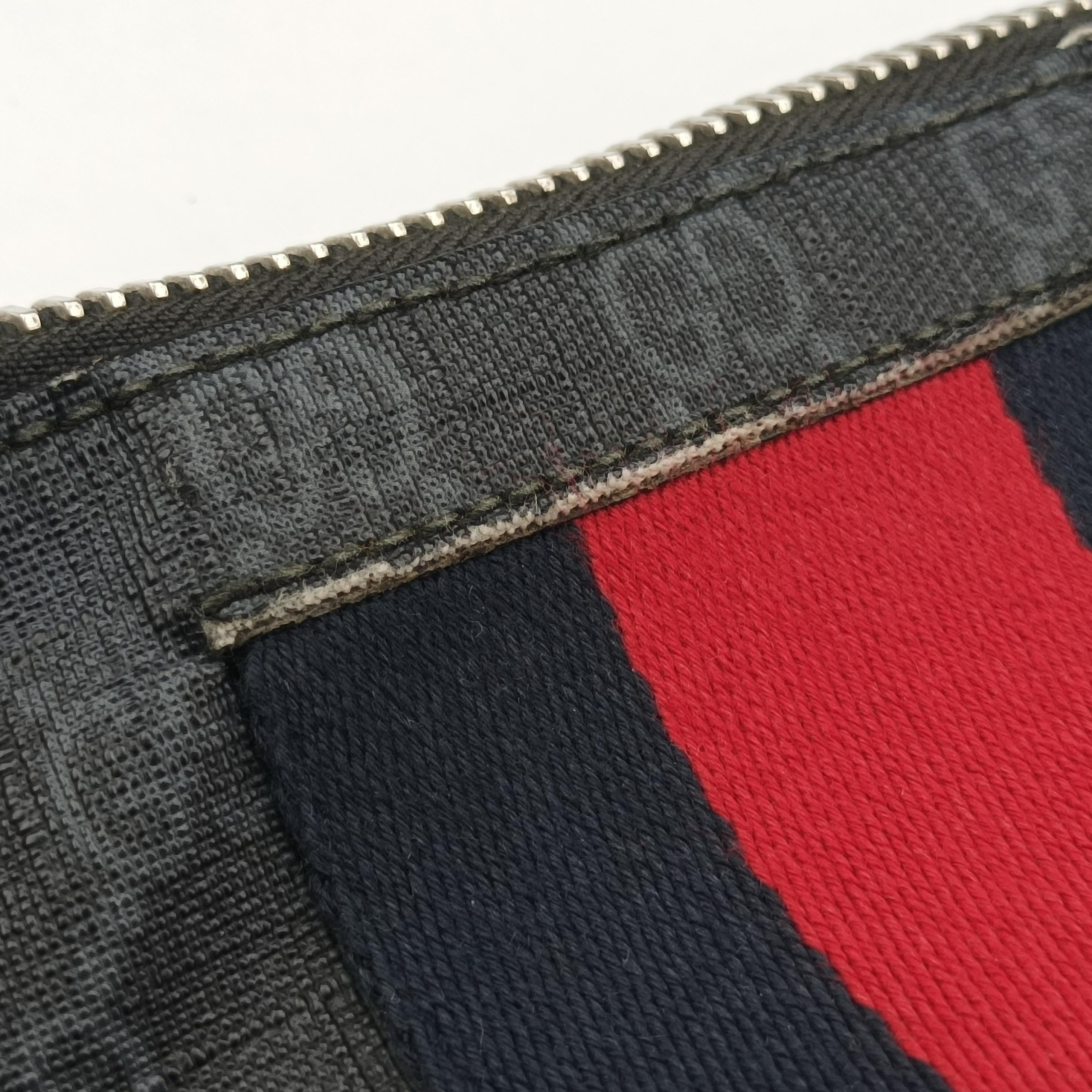 Pre-owned Gucci GG Supreme Shelley Messenger Black×red PVC coated canvas 474139 shoulderbag | stylenewstar