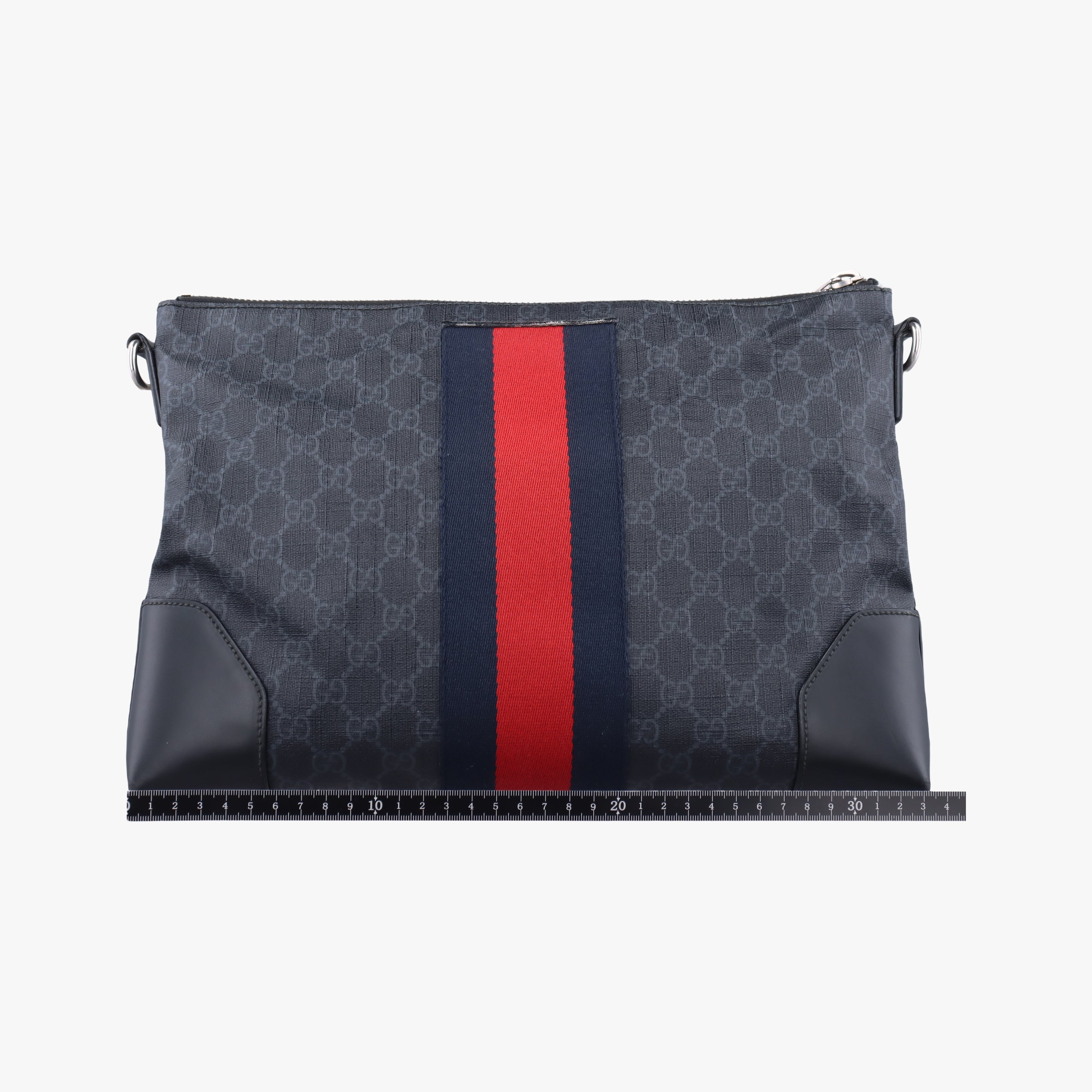 Pre-owned Gucci GG Supreme Shelley Messenger Black×red PVC coated canvas 474139 shoulderbag | stylenewstar