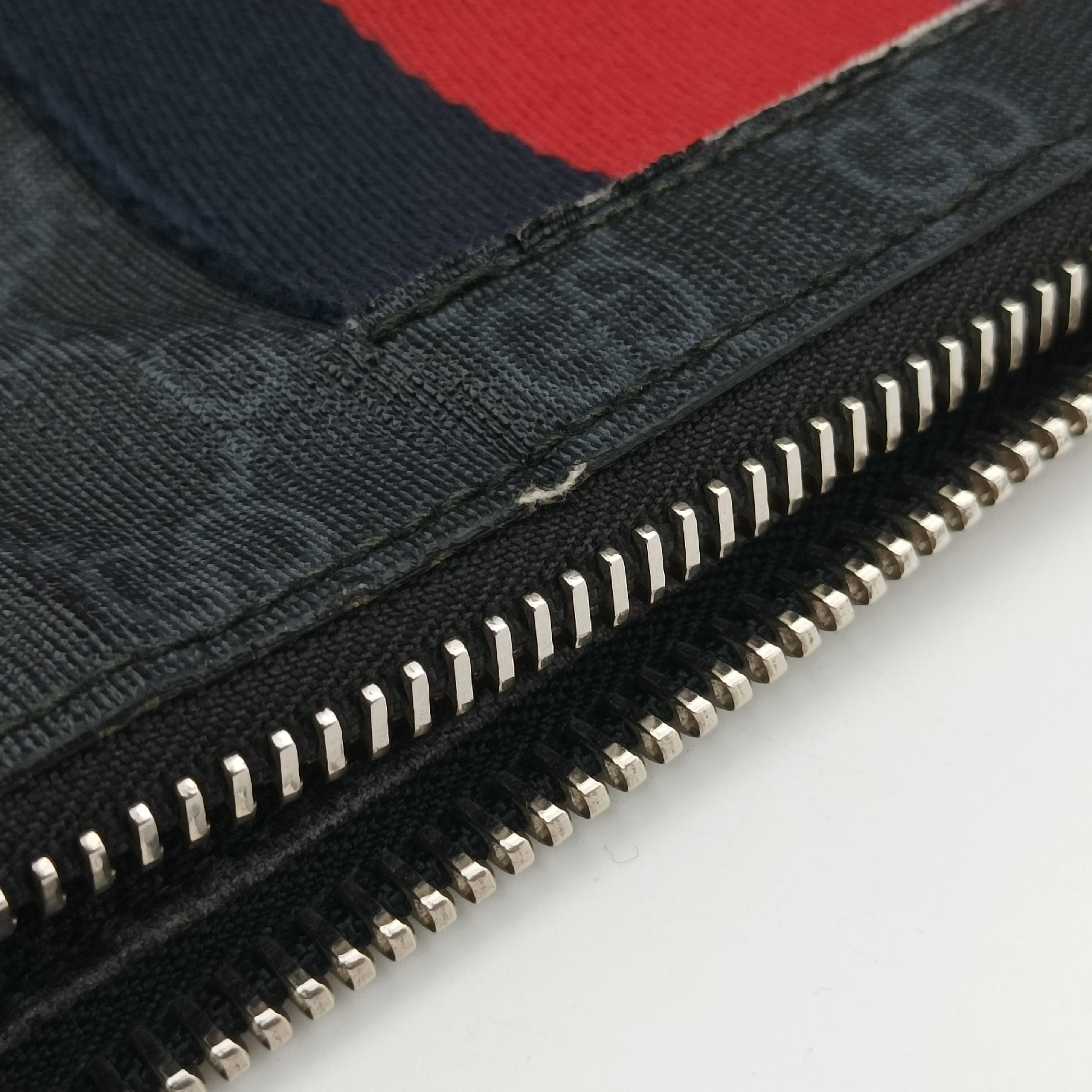 Pre-owned Gucci GG Supreme Shelley Messenger Black×red PVC coated canvas 474139 shoulderbag | stylenewstar