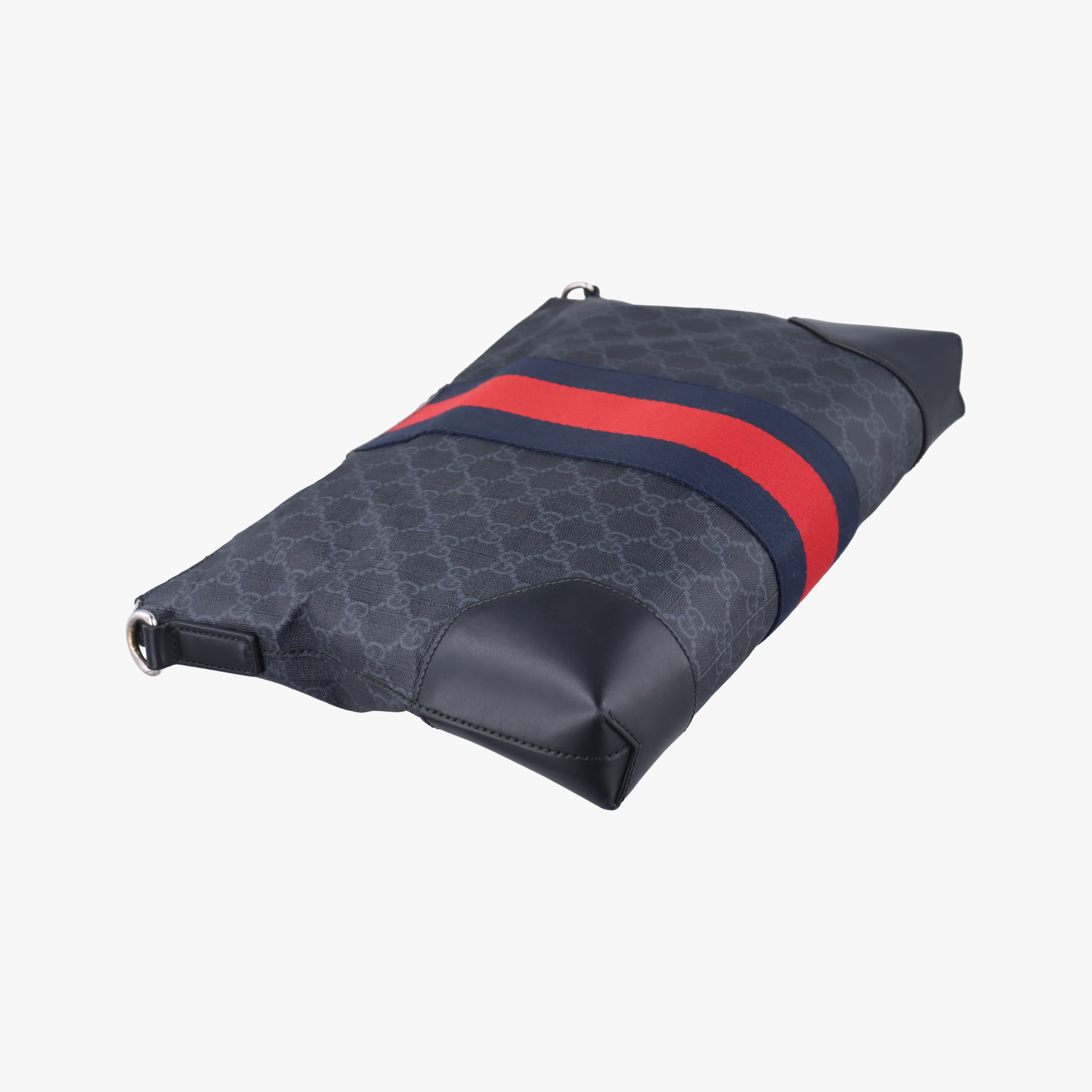 Pre-owned Gucci GG Supreme Shelley Messenger Black×red PVC coated canvas 474139 shoulderbag | stylenewstar