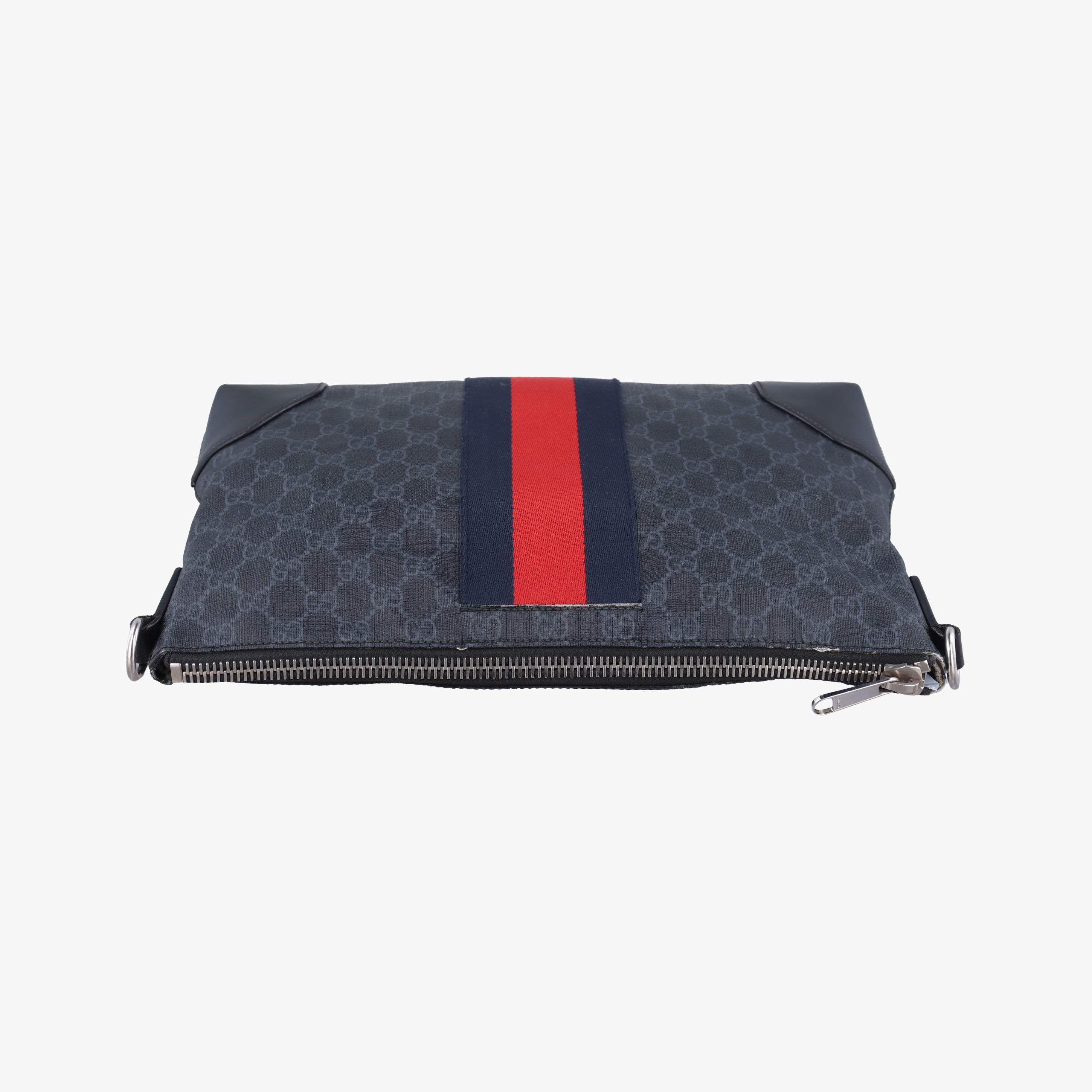 Pre-owned Gucci GG Supreme Shelley Messenger Black×red PVC coated canvas 474139 shoulderbag | stylenewstar