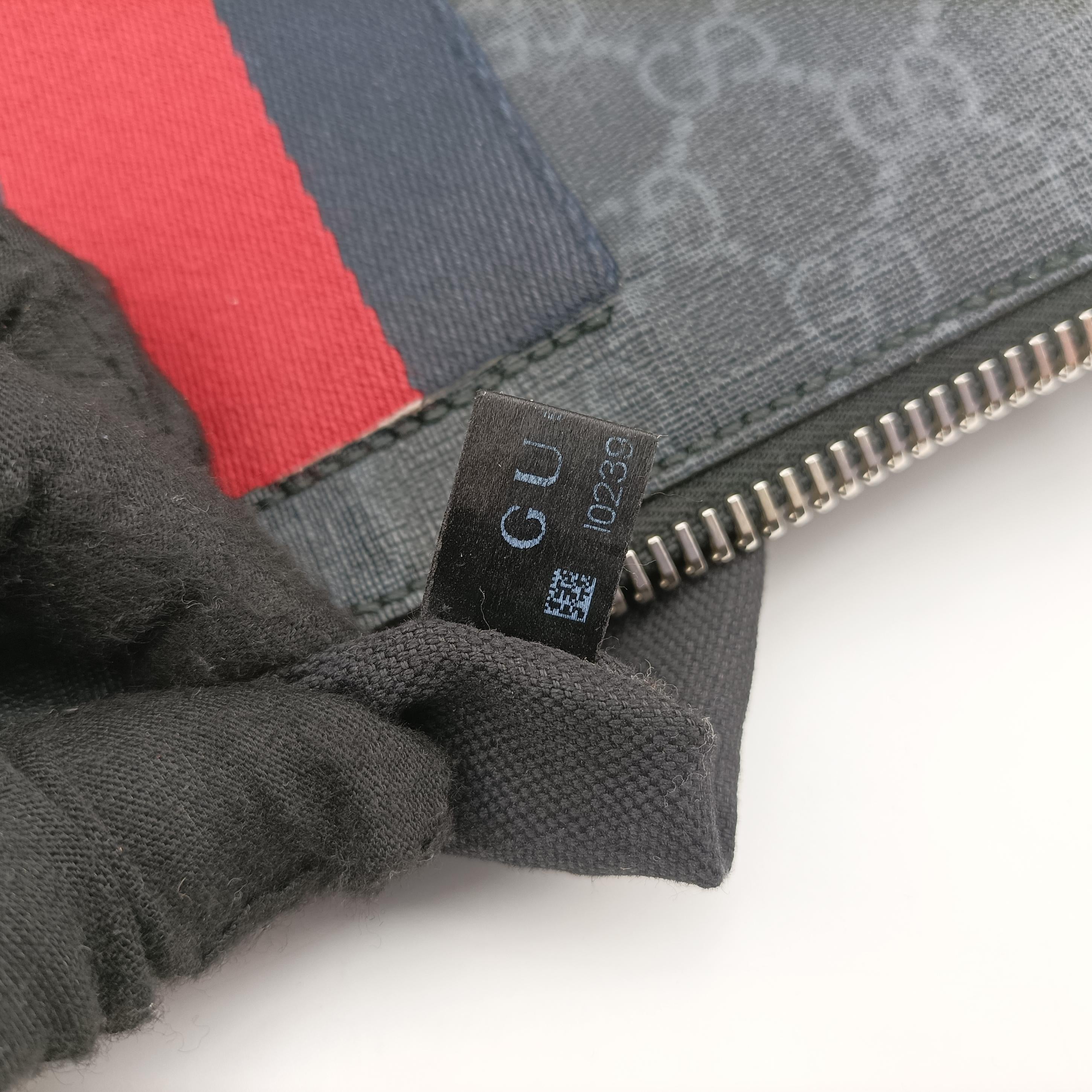 Pre-owned Gucci GG Supreme Shelley Messenger Black×red PVC coated canvas x leather 474139 shoulderbag | stylenewstar