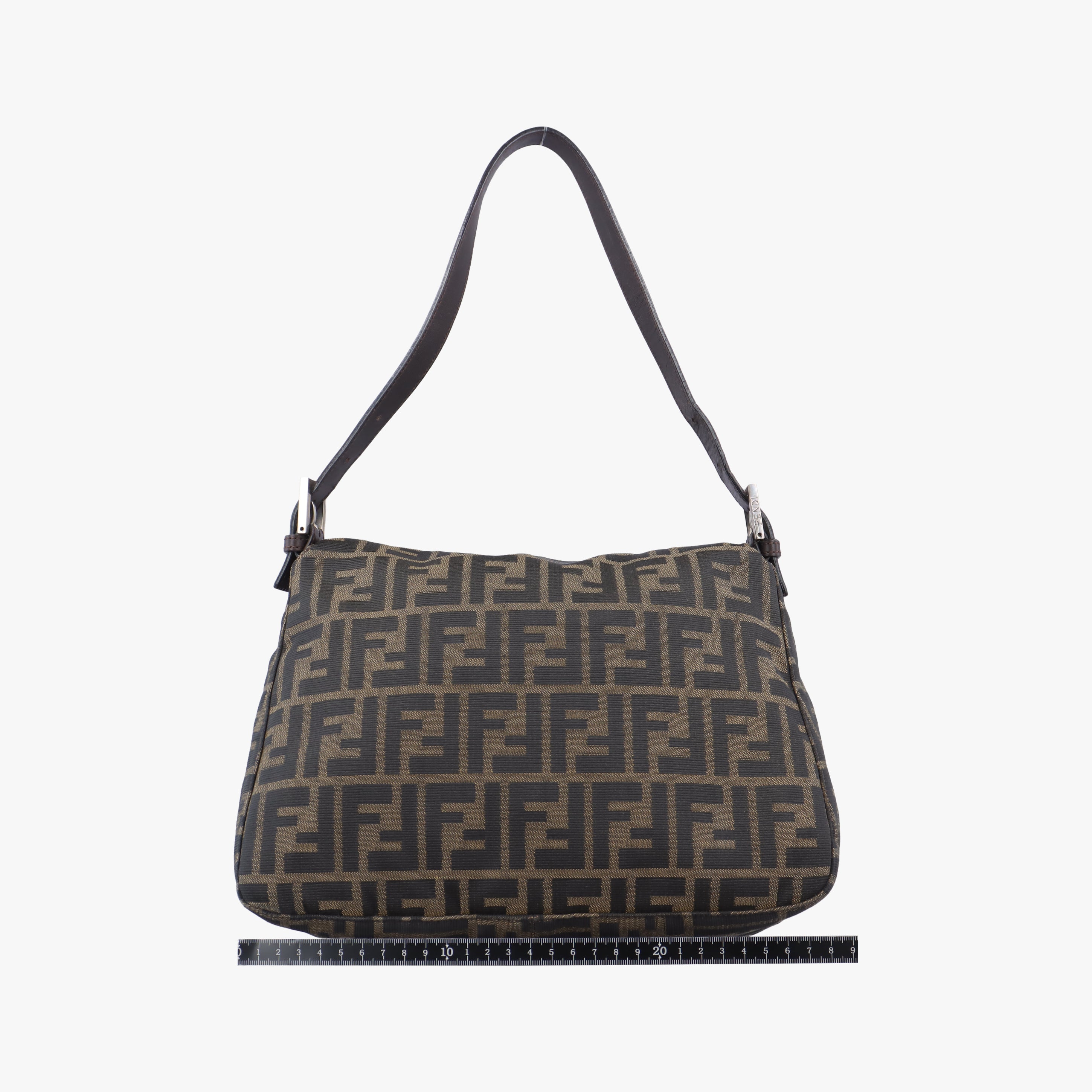 Pre-owned Fendi Mamma Baguette Brown Jacquard 26325 shoulderbag | stylenewstar