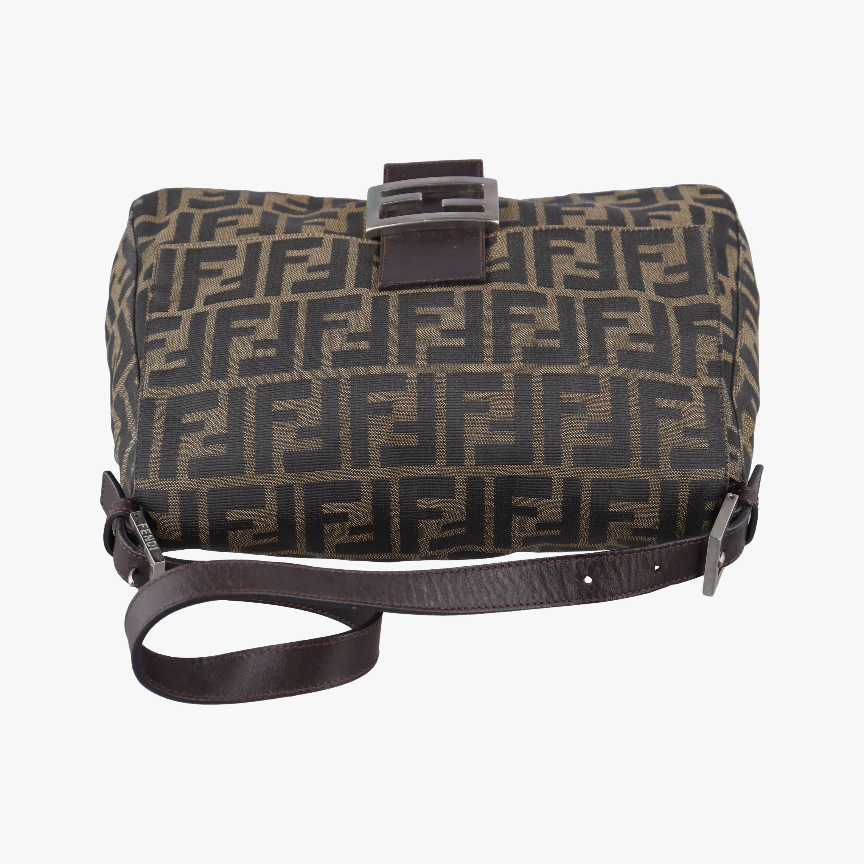 Pre-owned Fendi Mamma Baguette Brown Jacquard 26325 shoulderbag | stylenewstar