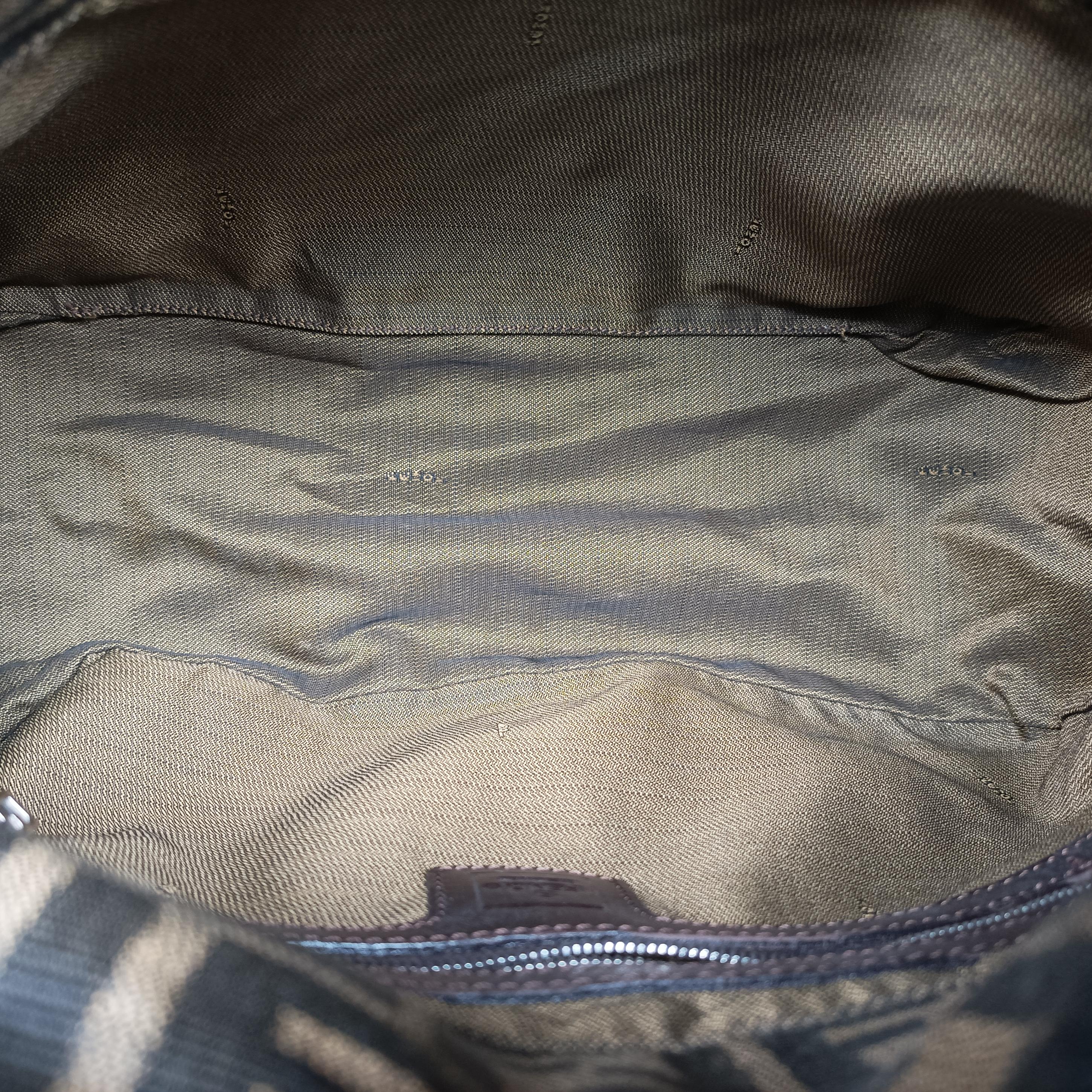 Pre-owned Fendi Mamma Baguette Brown Jacquard 26325 shoulderbag | stylenewstar