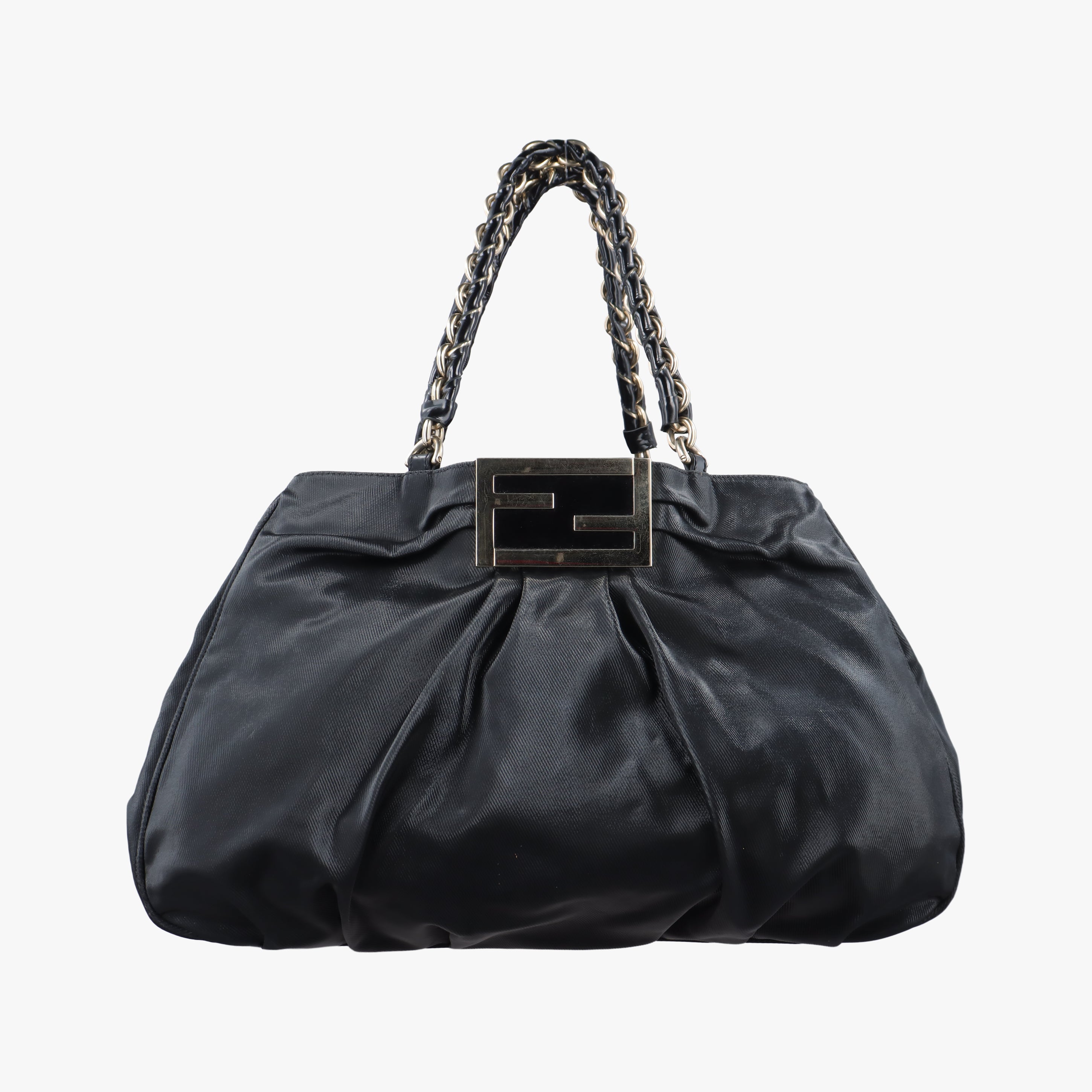 Pre-owned Fendi Mia Black Canvas 8BR616 shoulderbag | stylenewstar