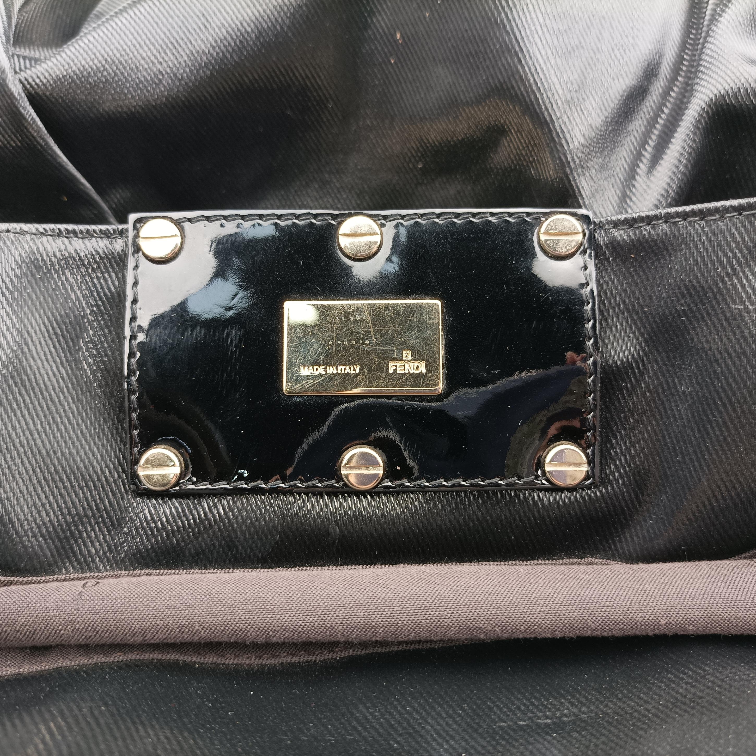 Pre-owned Fendi Mia Black Canvas 8BR616 shoulderbag | stylenewstar