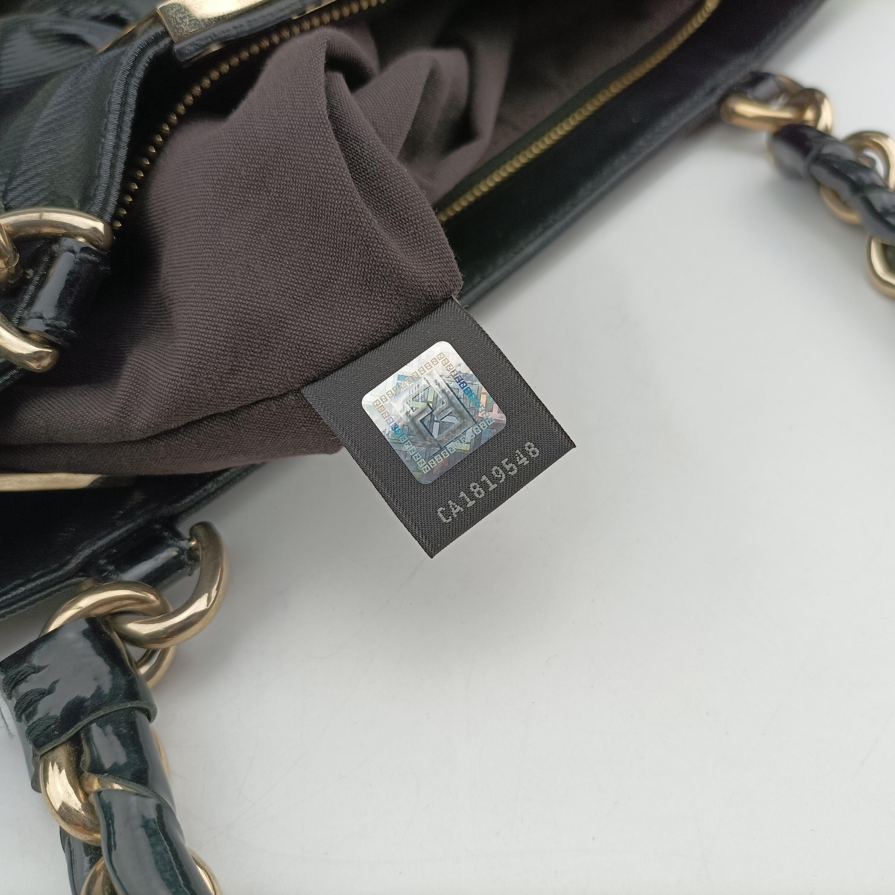 Pre-owned Fendi Mia Black Canvas 8BR616 shoulderbag | stylenewstar