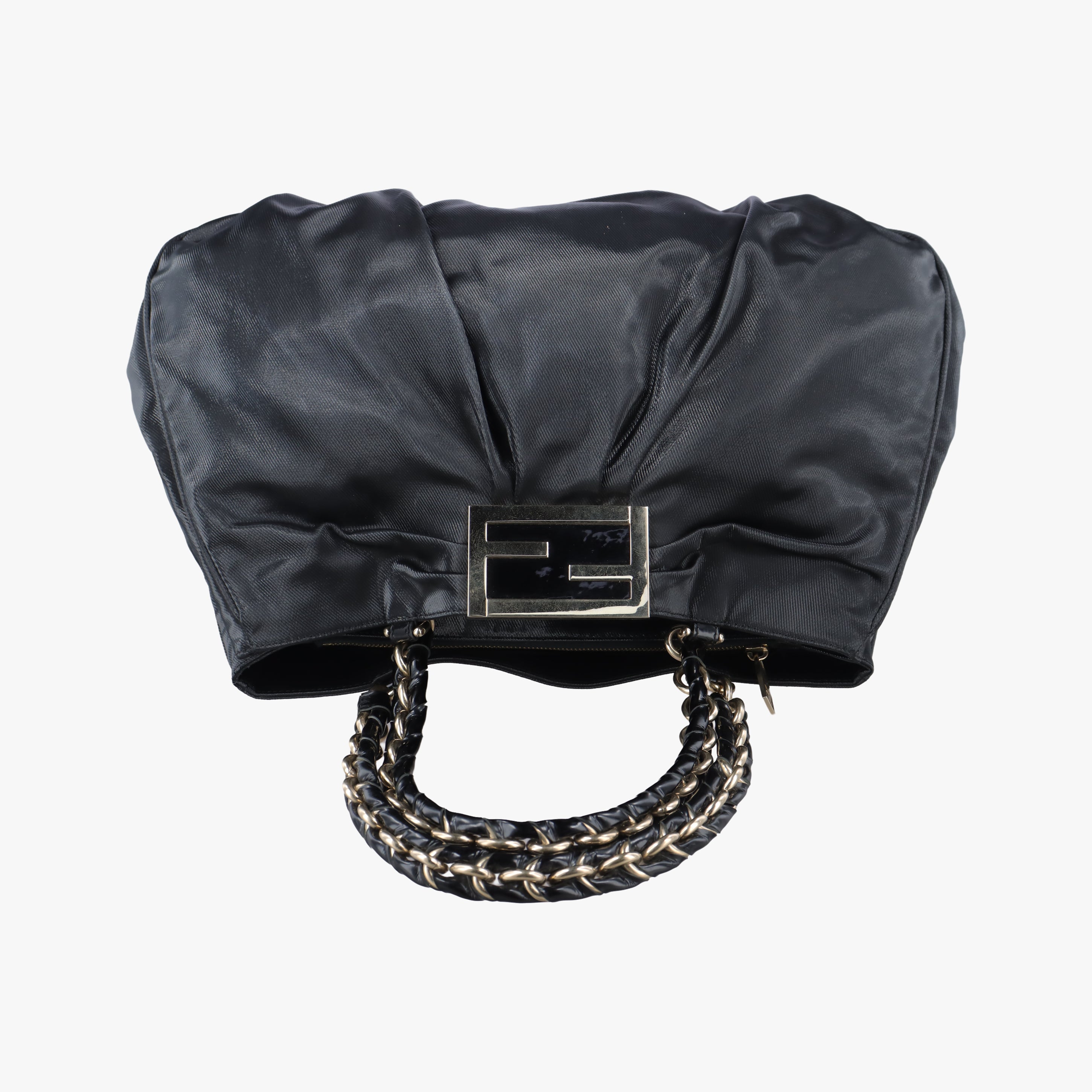 Pre-owned Fendi Mia Black Canvas 8BR616 shoulderbag | stylenewstar