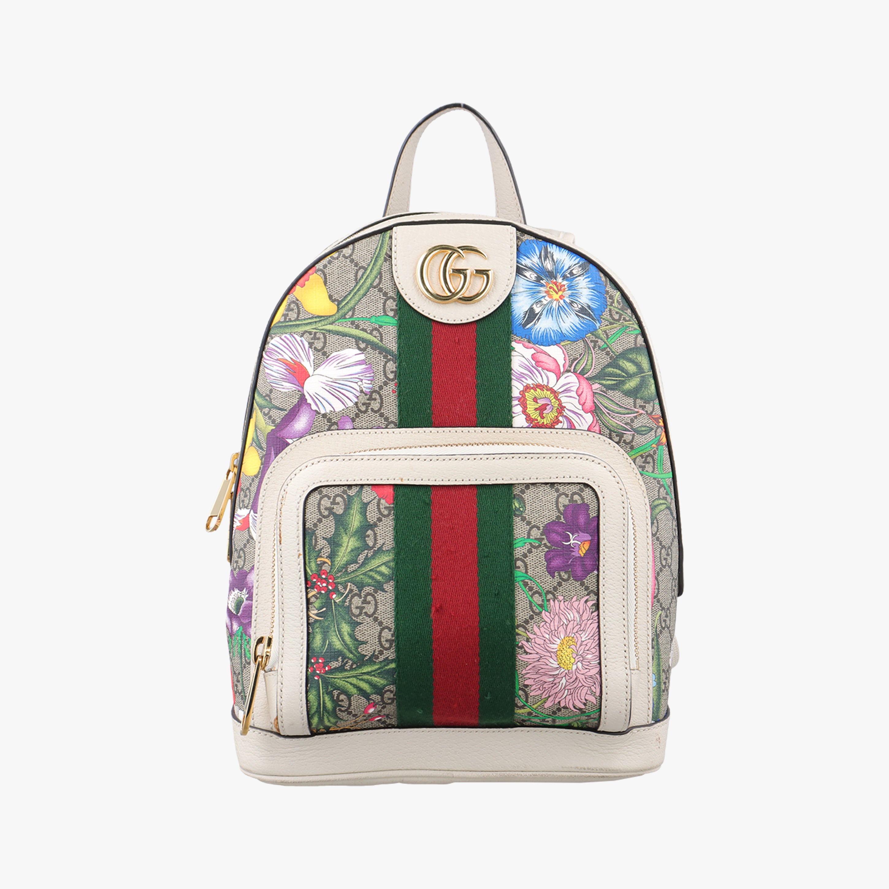 Vintage Gucci Ophidia Flora Multicolour PVC coated canvas x leather 547965 backpack/rucksack | stylenewstar