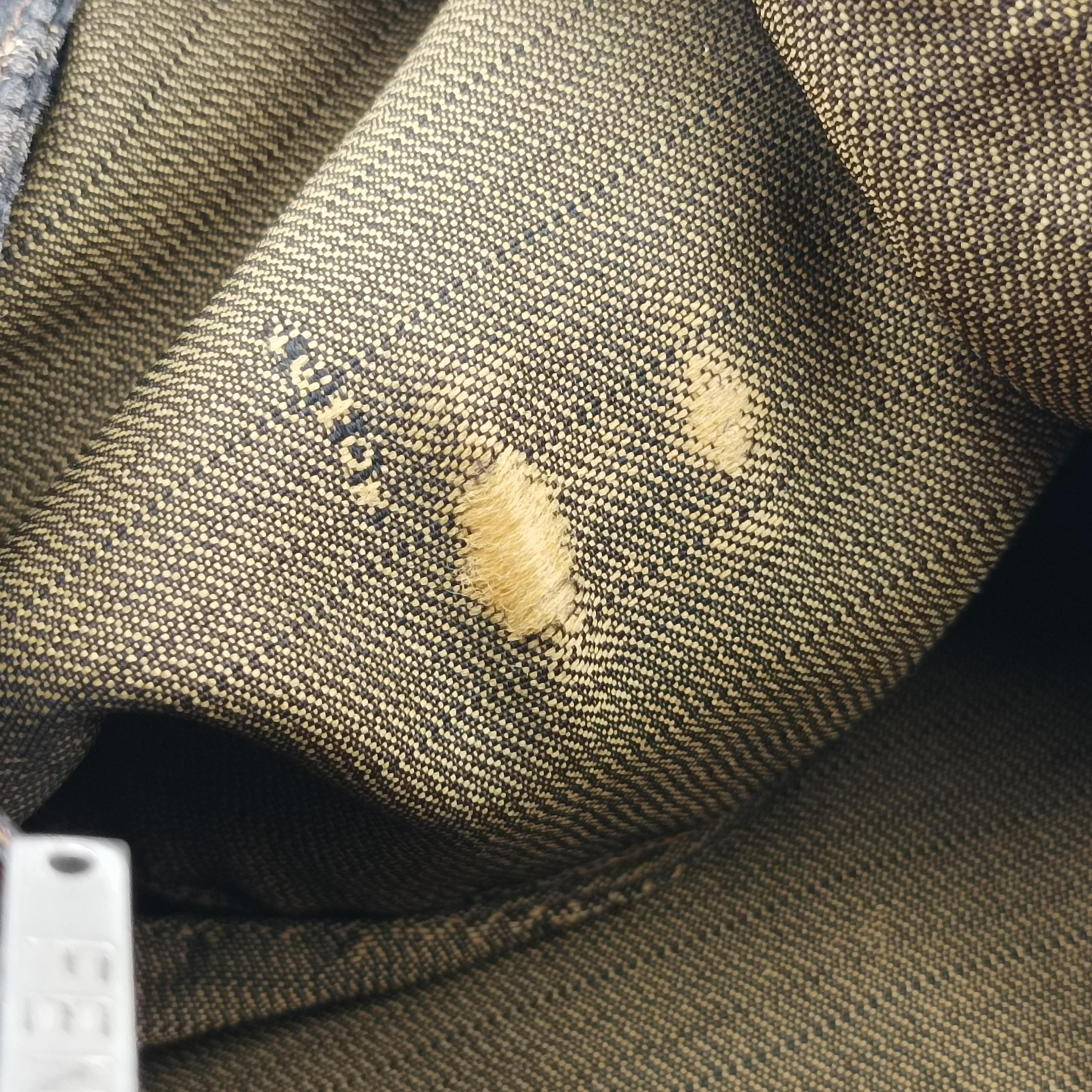 Pre-owned Fendi Mamma Baguette Brown Jacquard  shoulderbag | stylenewstar