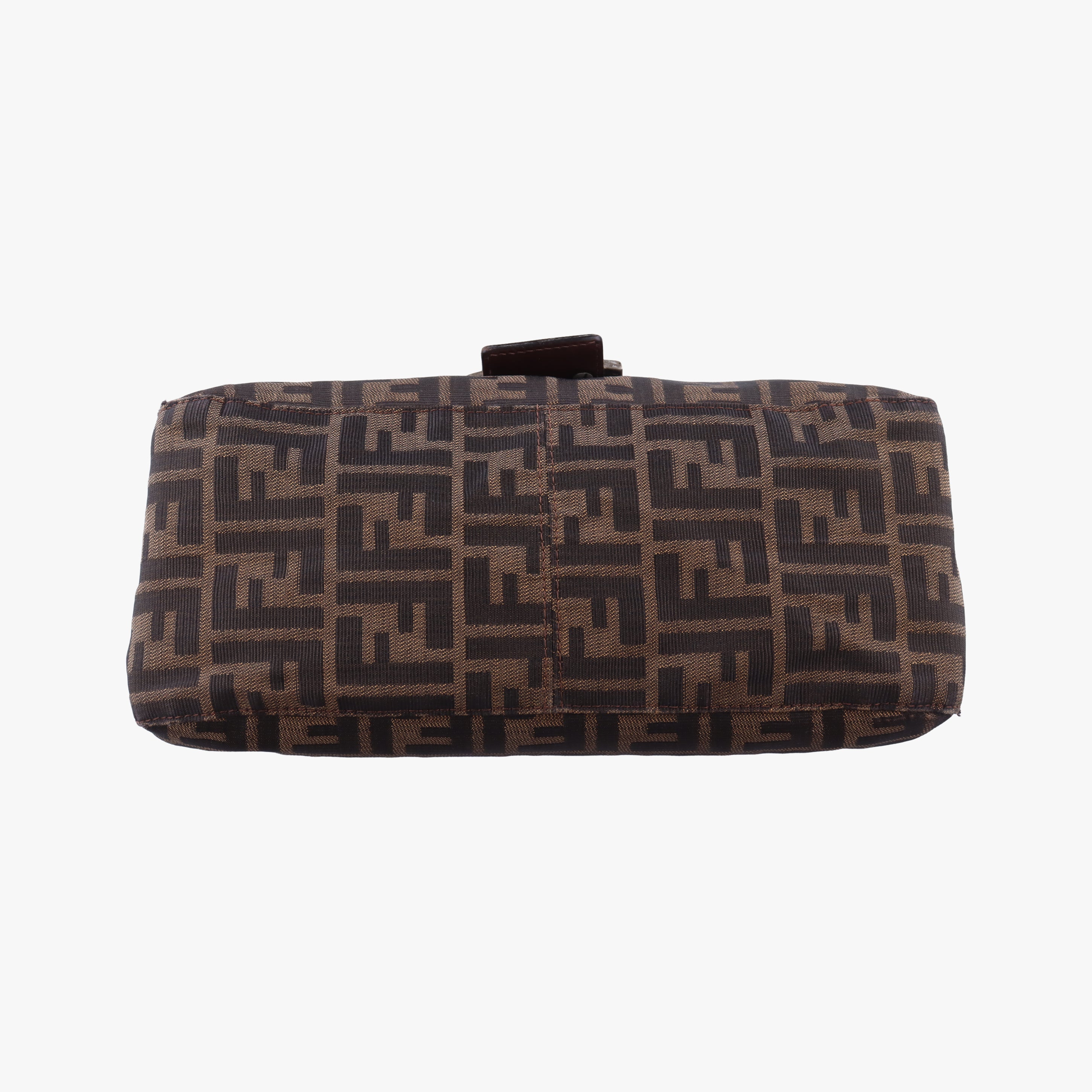 Pre-owned Fendi Mamma Baguette Brown Jacquard  shoulderbag | stylenewstar