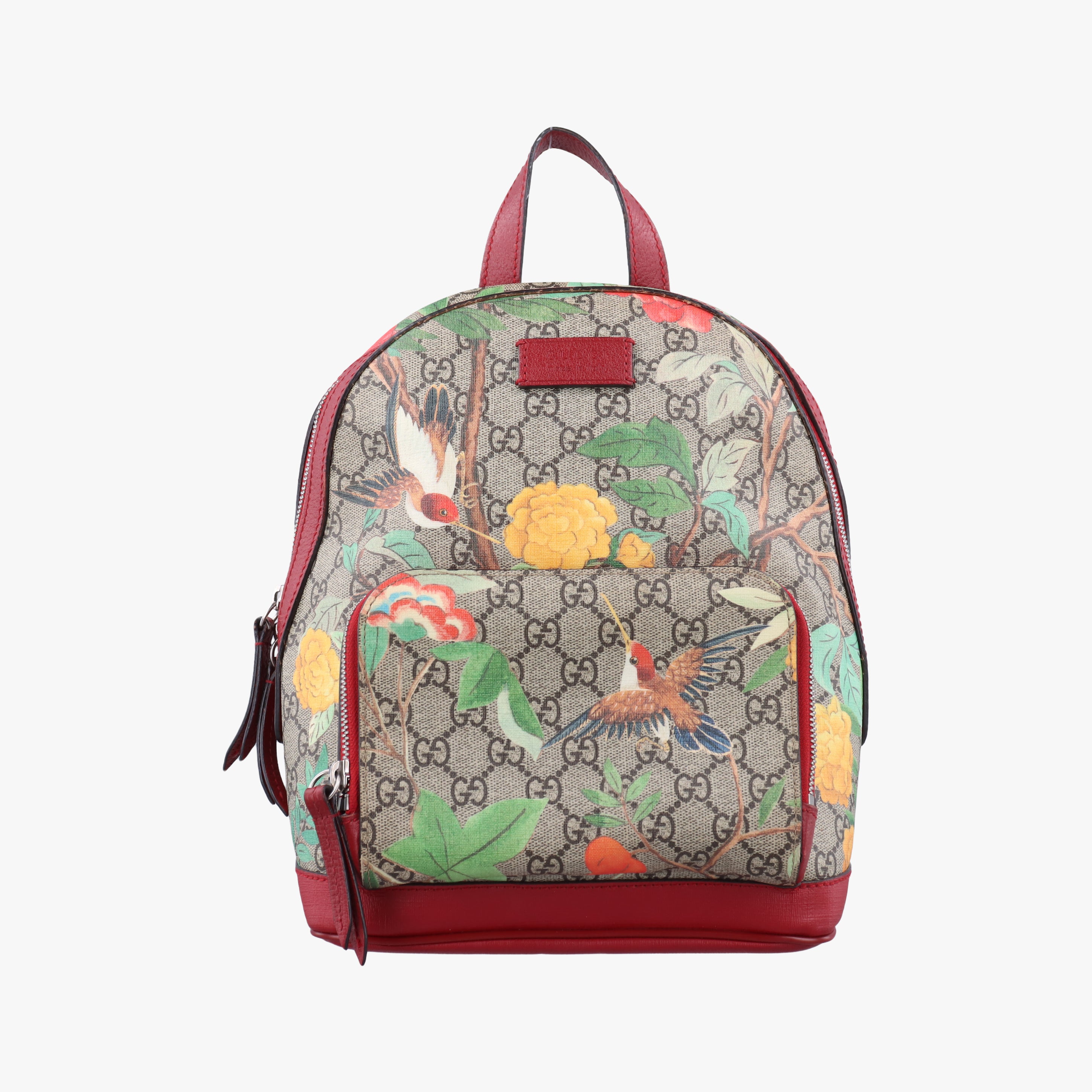 Vintage Gucci GG Supreme Tian Beige x Red x Multicolor PVC coated canvas 427042 backpack/rucksack | stylenewstar