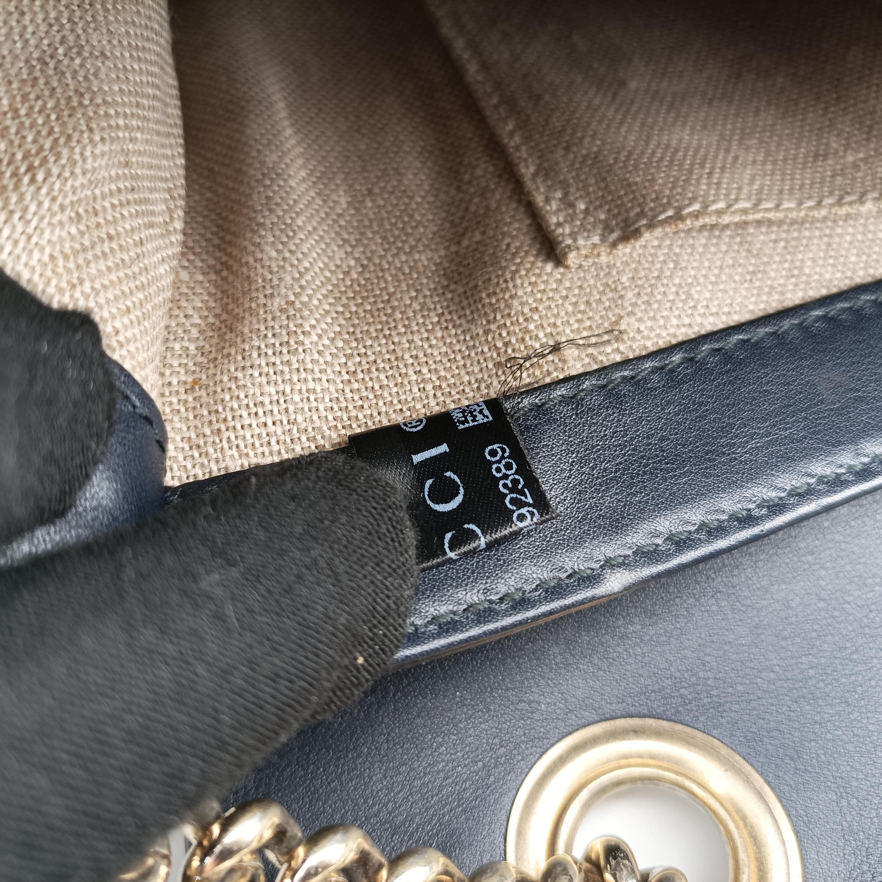 Pre-owned Gucci Emily Black Leather 449635 shoulderbag | stylenewstar