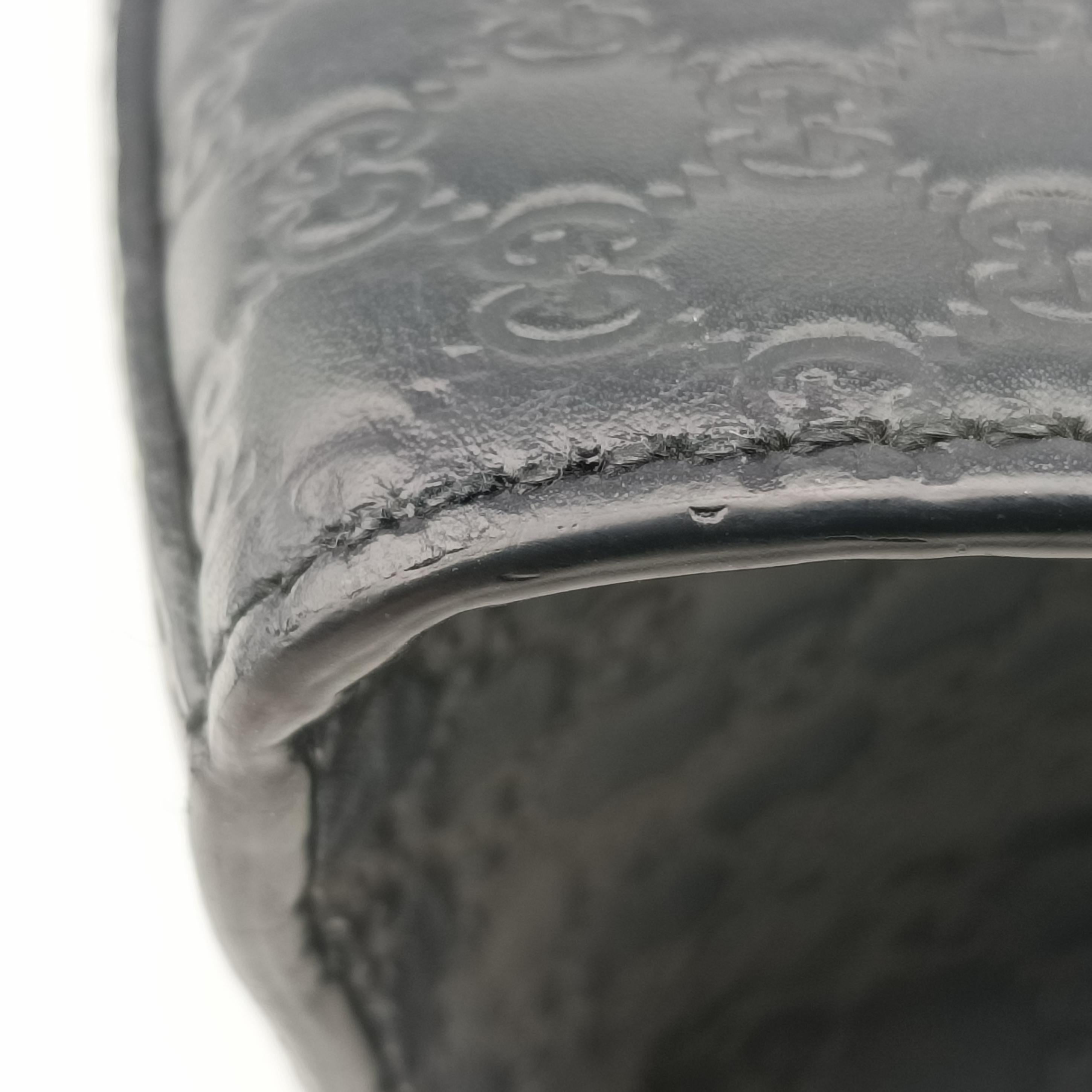 Pre-owned Gucci Emily Black Leather 449635 shoulderbag | stylenewstar