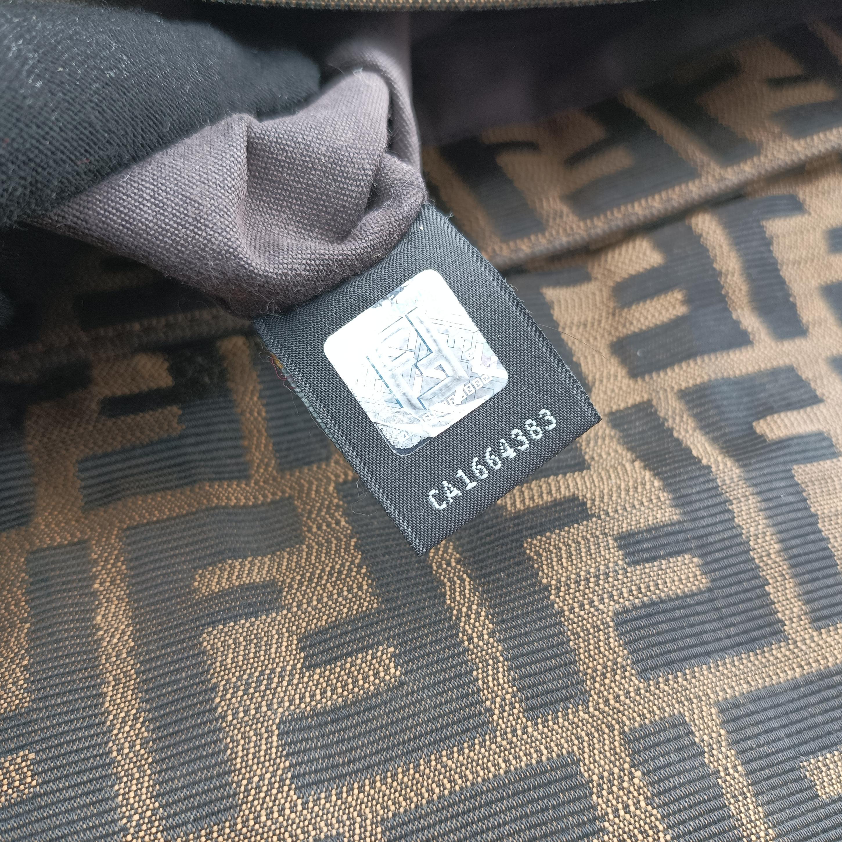 Pre-owned Fendi Mia Flap Brown Jacquard 8BT163 shoulderbag | stylenewstar