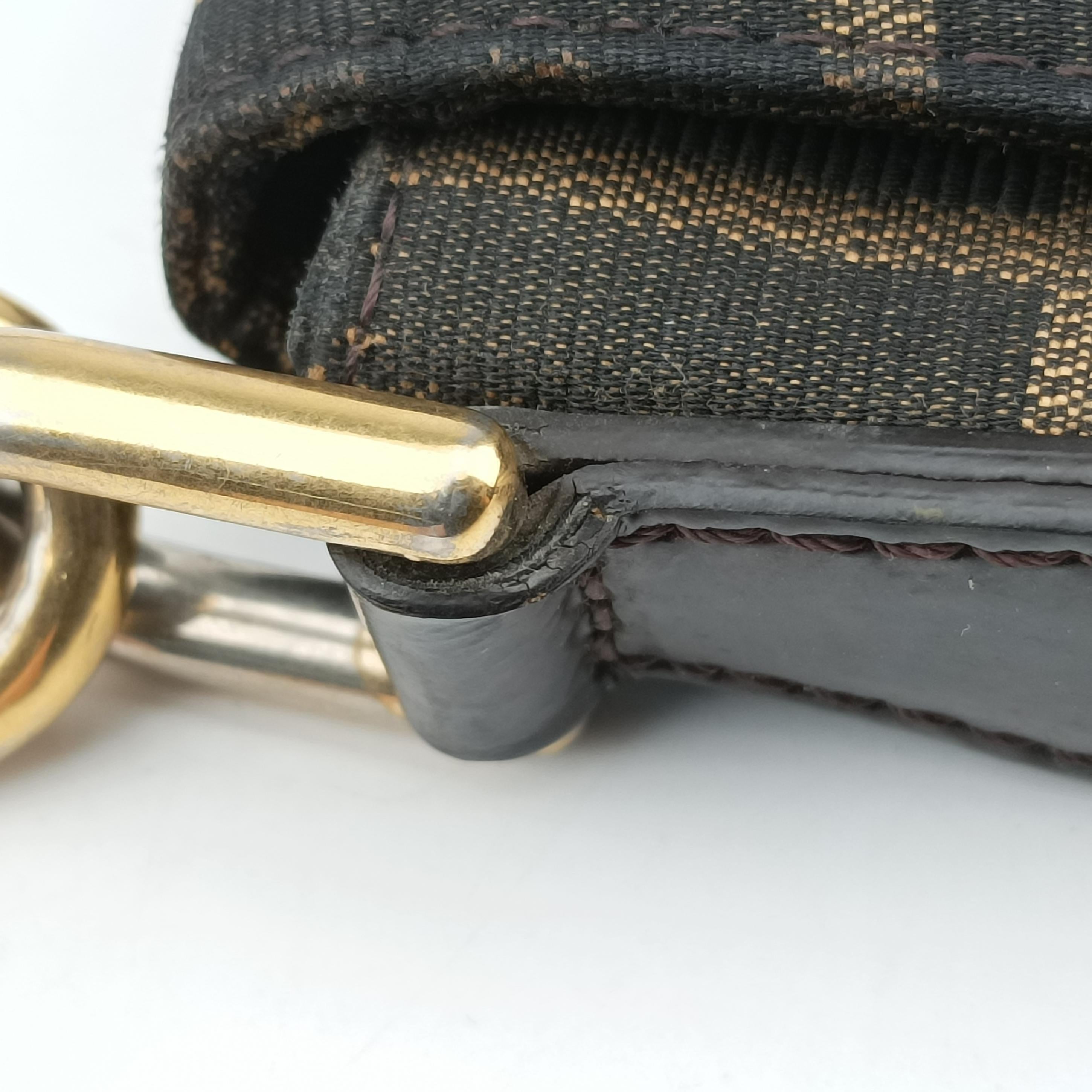 Pre-owned Fendi Mia Flap Brown Jacquard 8BT163 shoulderbag | stylenewstar