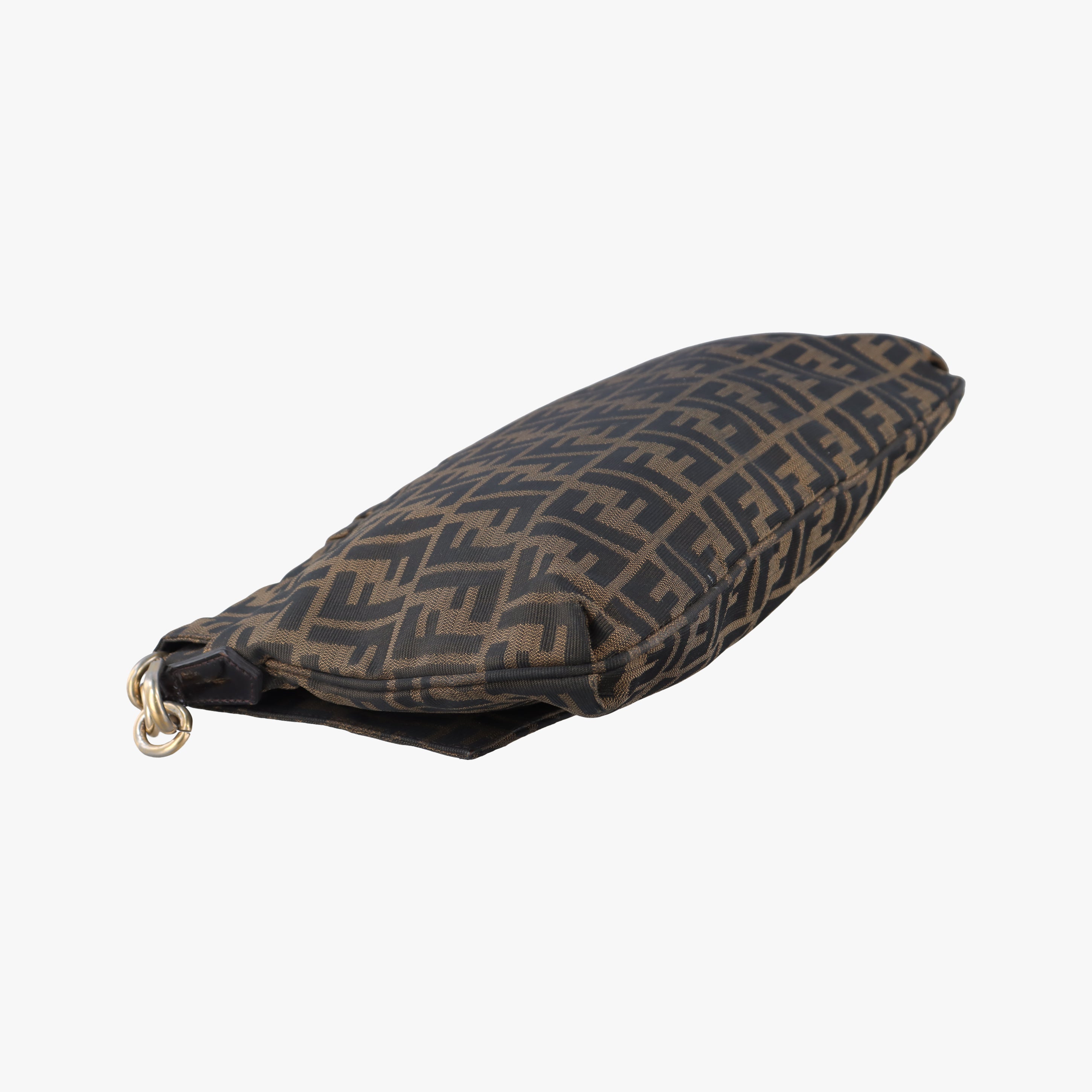 Pre-owned Fendi Mia Flap Brown Jacquard 8BT163 shoulderbag | stylenewstar