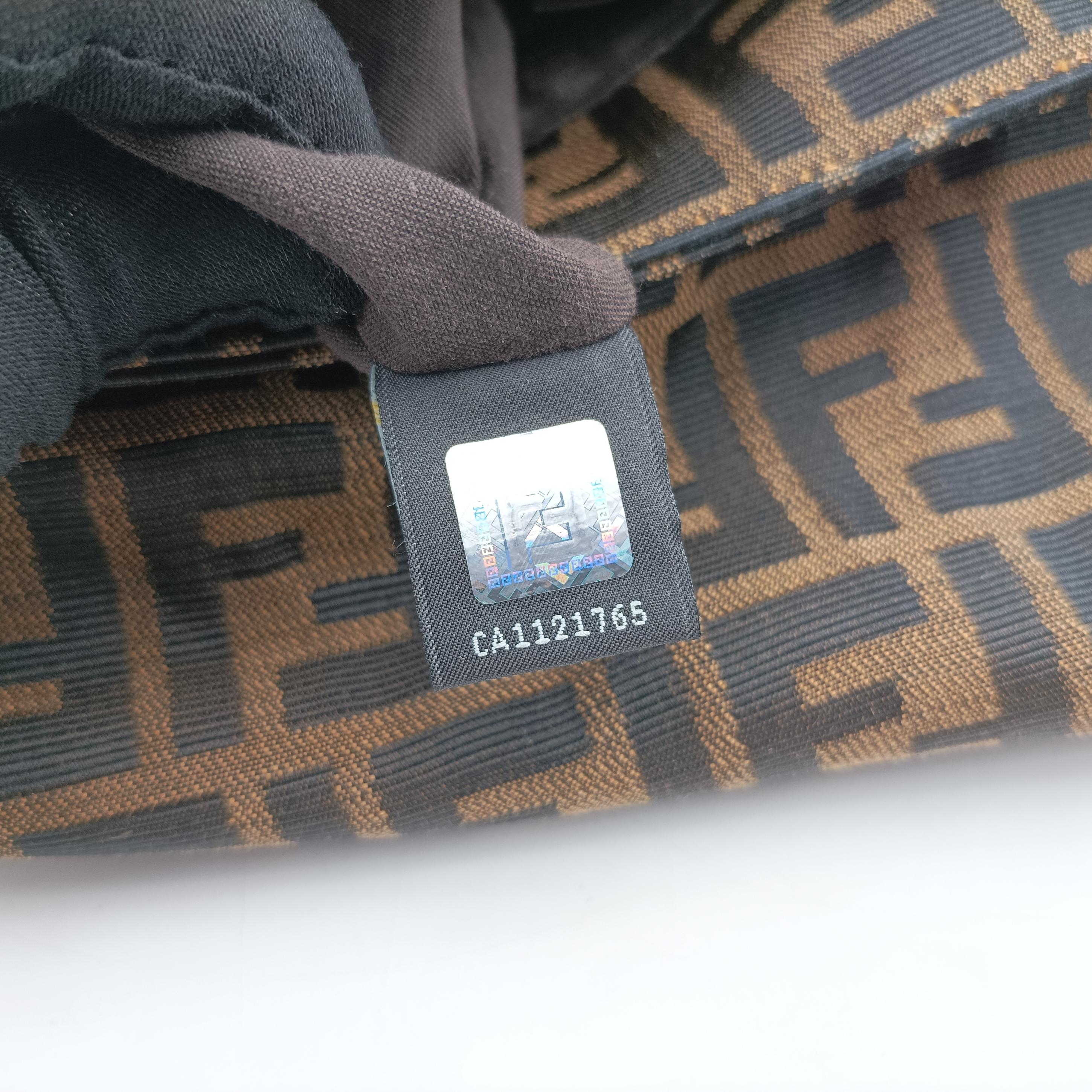 Vintage Fendi Mia Flap Brown Jacquard 8BR614 shoulderbag | stylenewstar