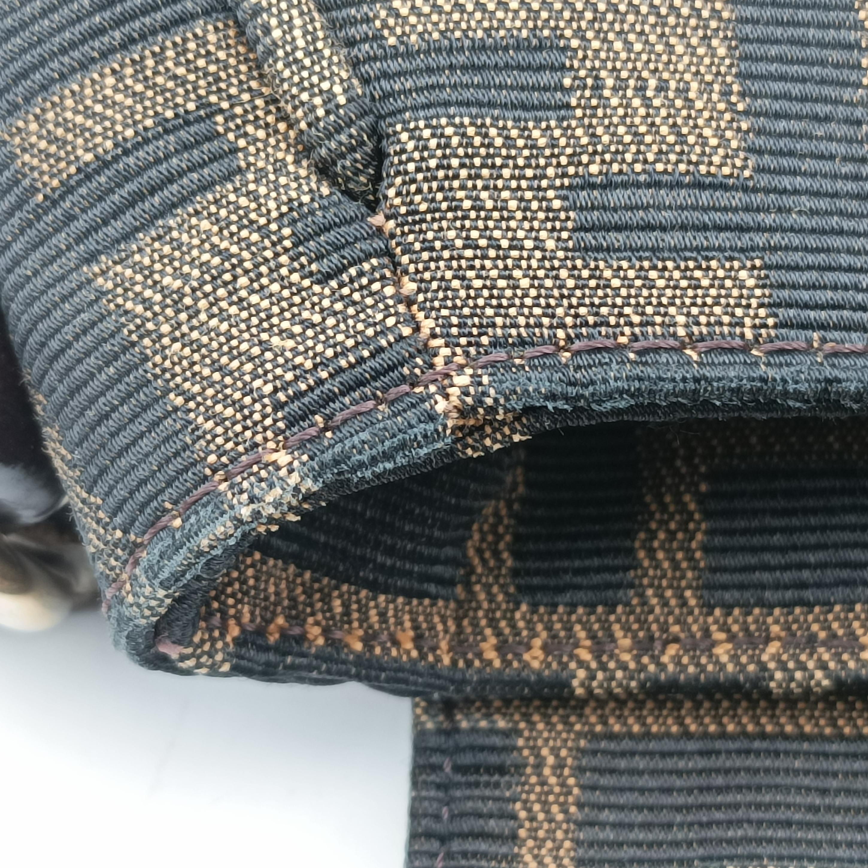 Vintage Fendi Mia Flap Brown Jacquard 8BR614 shoulderbag | stylenewstar