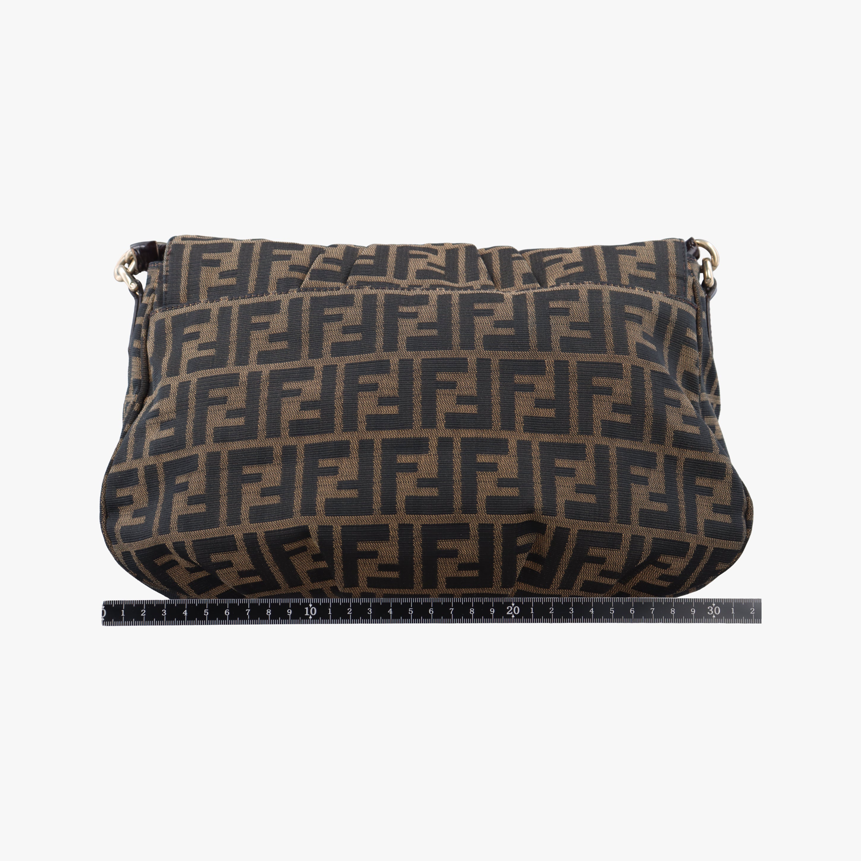 Vintage Fendi Mia Flap Brown Jacquard 8BR614 shoulderbag | stylenewstar