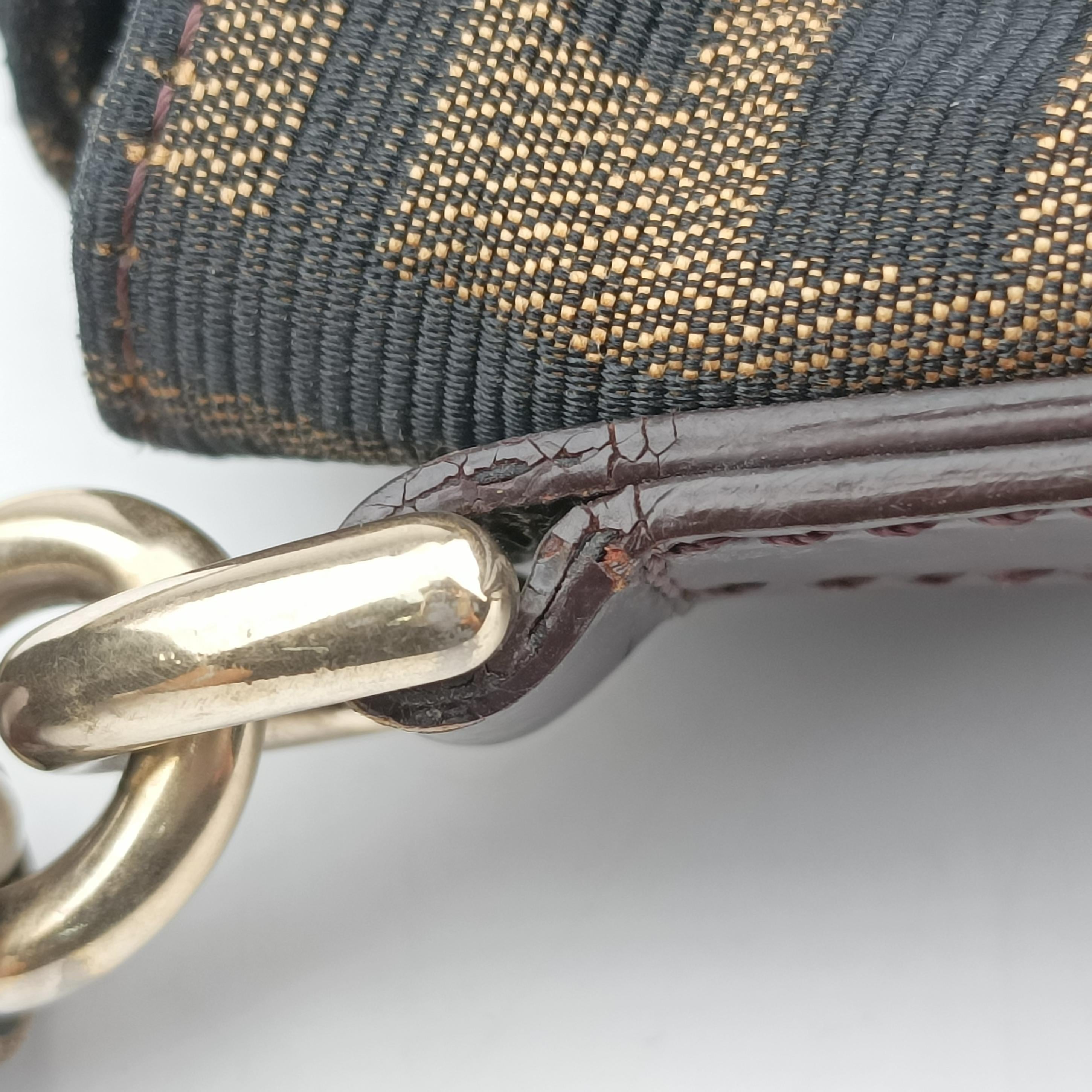 Vintage Fendi Mia Flap Brown Jacquard 8BR614 shoulderbag | stylenewstar