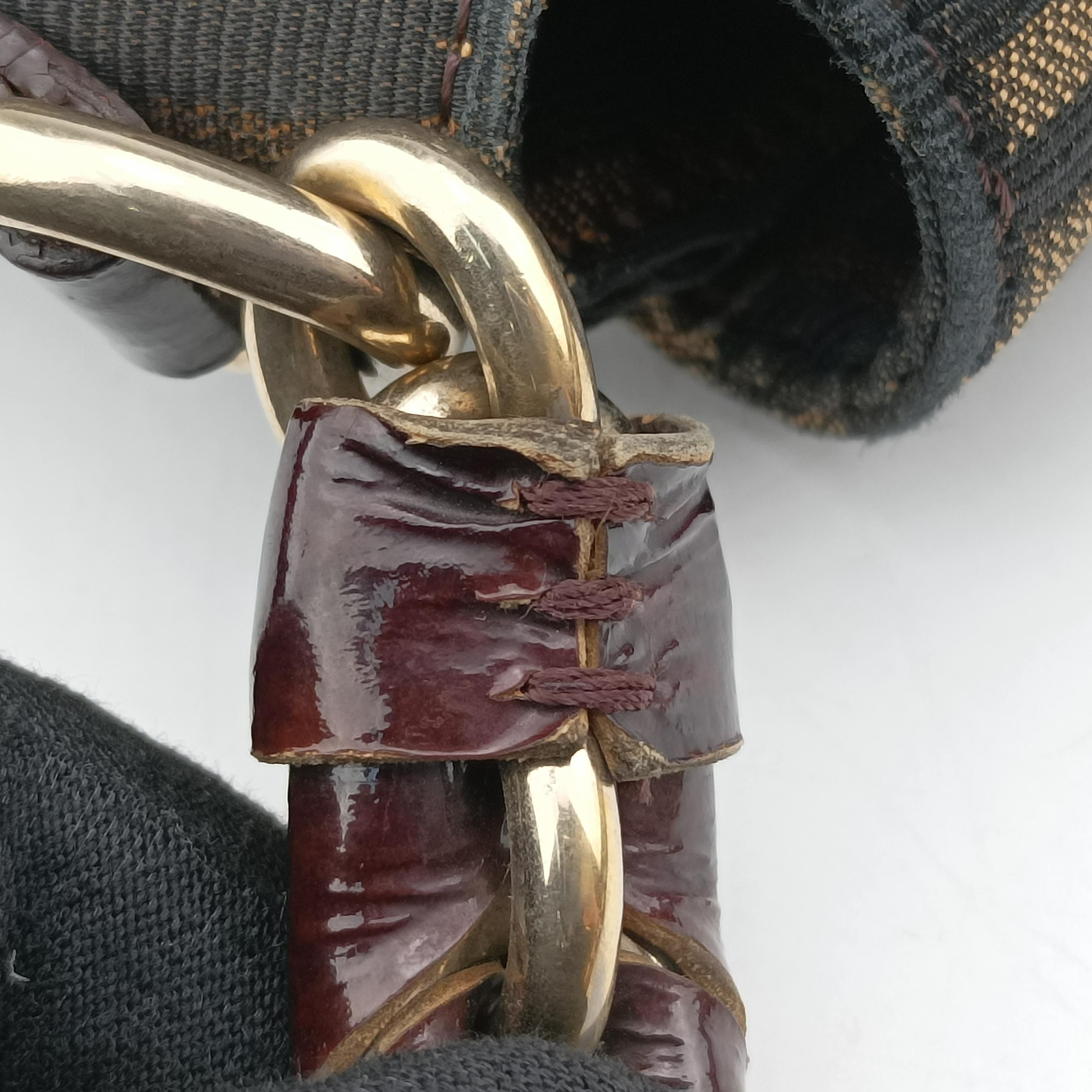 Vintage Fendi Mia Flap Brown Jacquard 8BR614 shoulderbag | stylenewstar