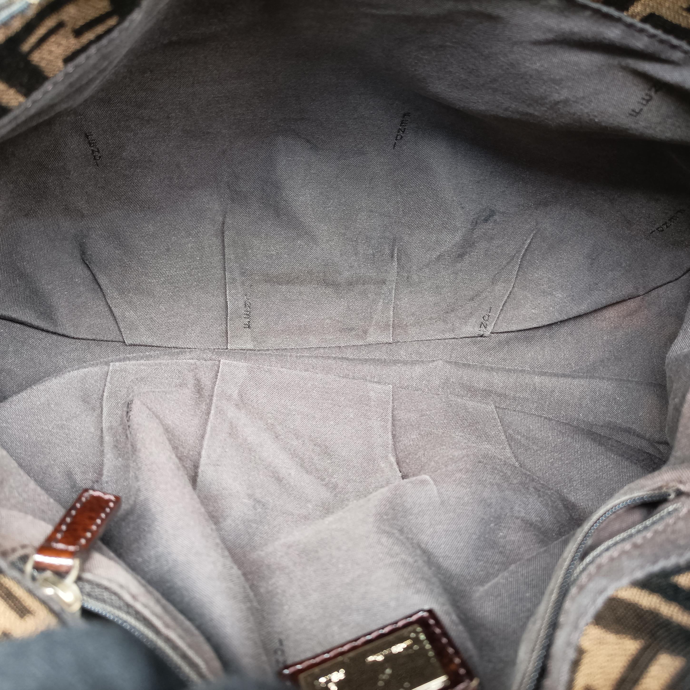 Vintage Fendi Mia Flap Brown Jacquard 8BR614 shoulderbag | stylenewstar