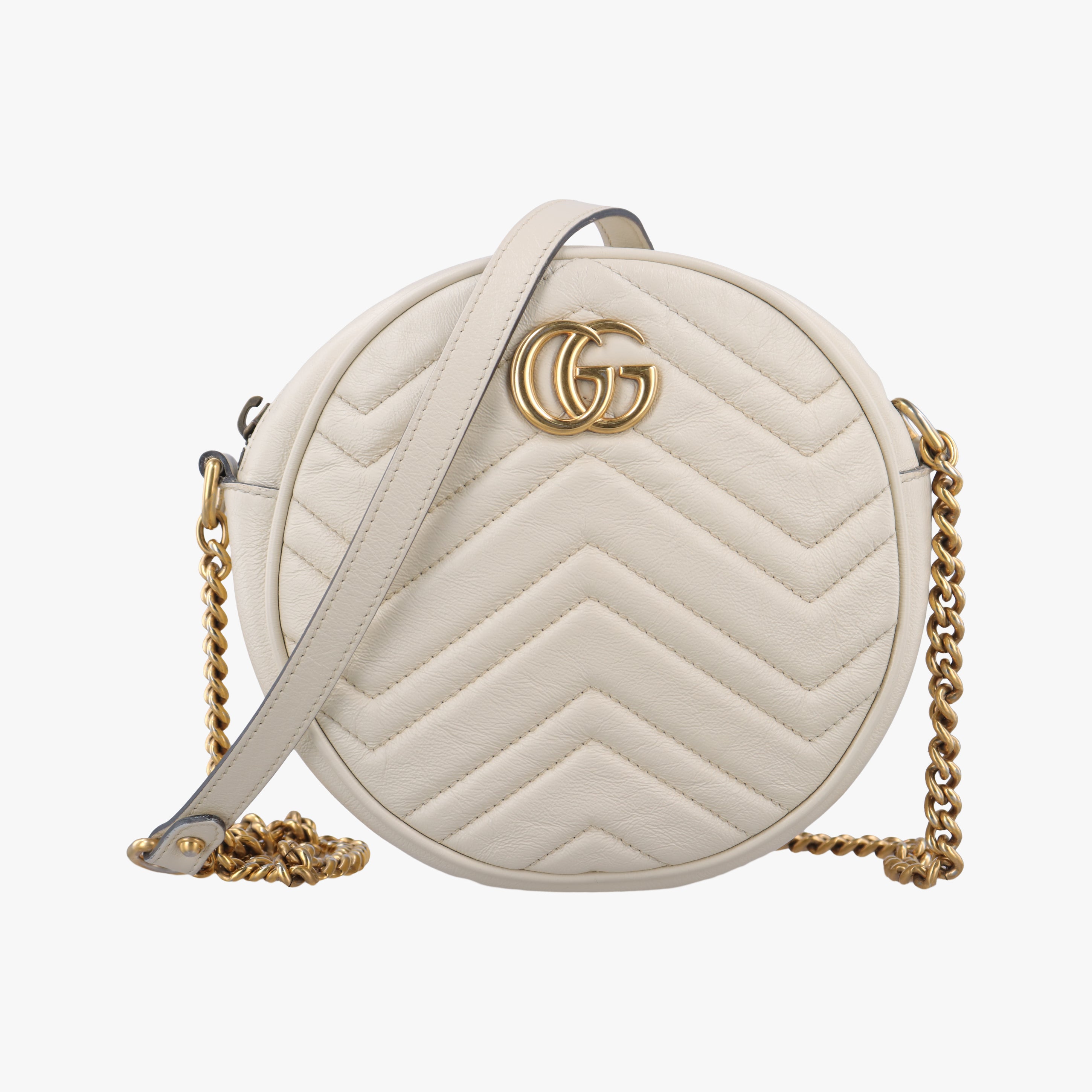 Pre-owned Gucci GG Marmont White leather 550154 shoulderbag | stylenewstar