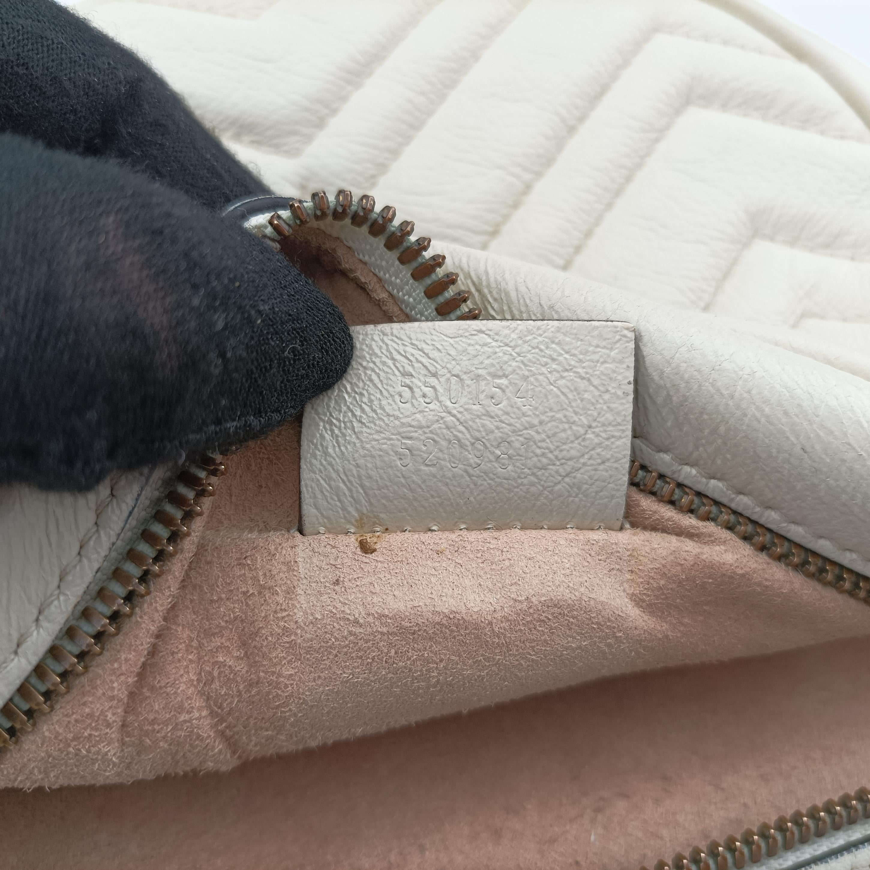 Pre-owned Gucci GG Marmont White leather 550154 shoulderbag | stylenewstar