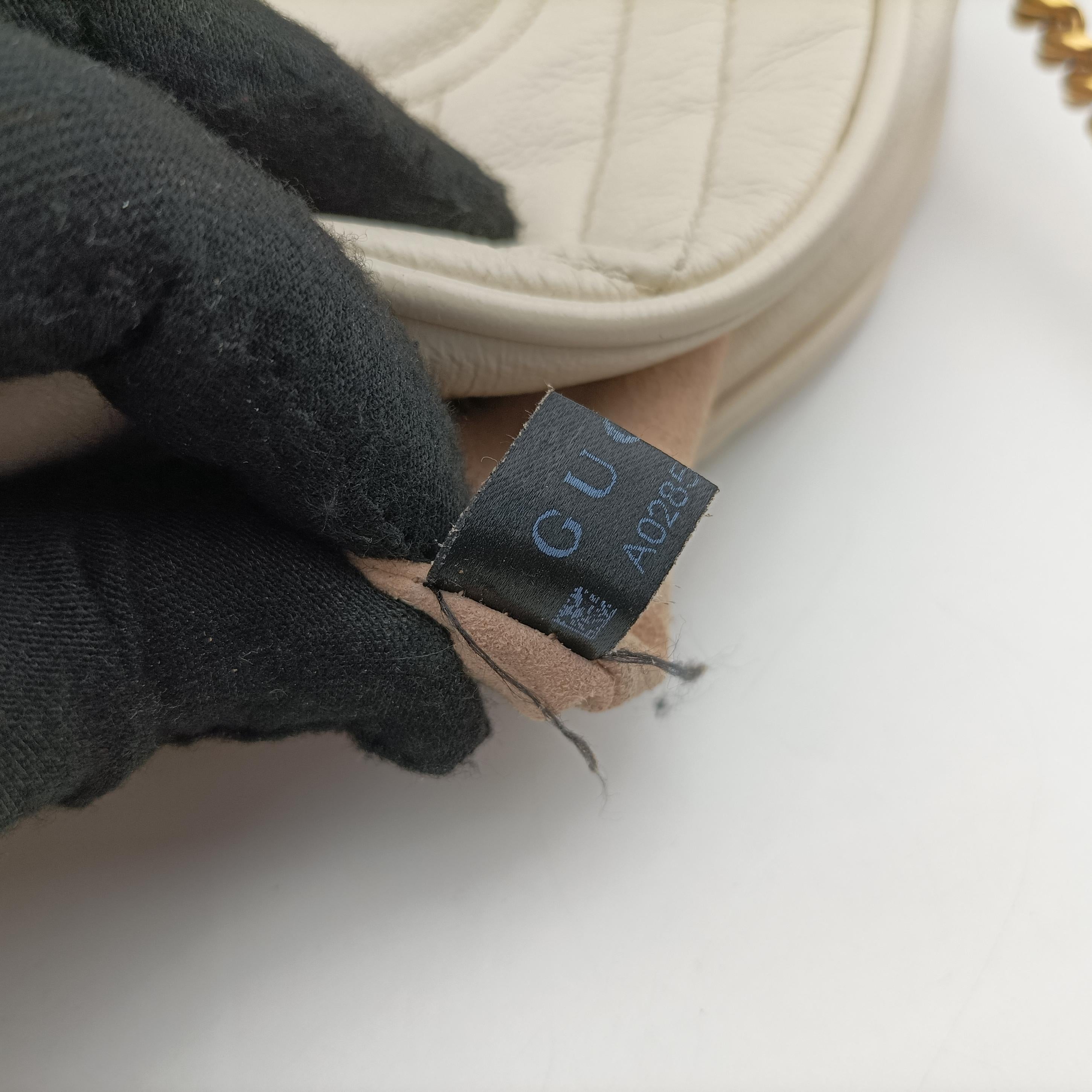 Pre-owned Gucci GG Marmont White leather 550154 shoulderbag | stylenewstar