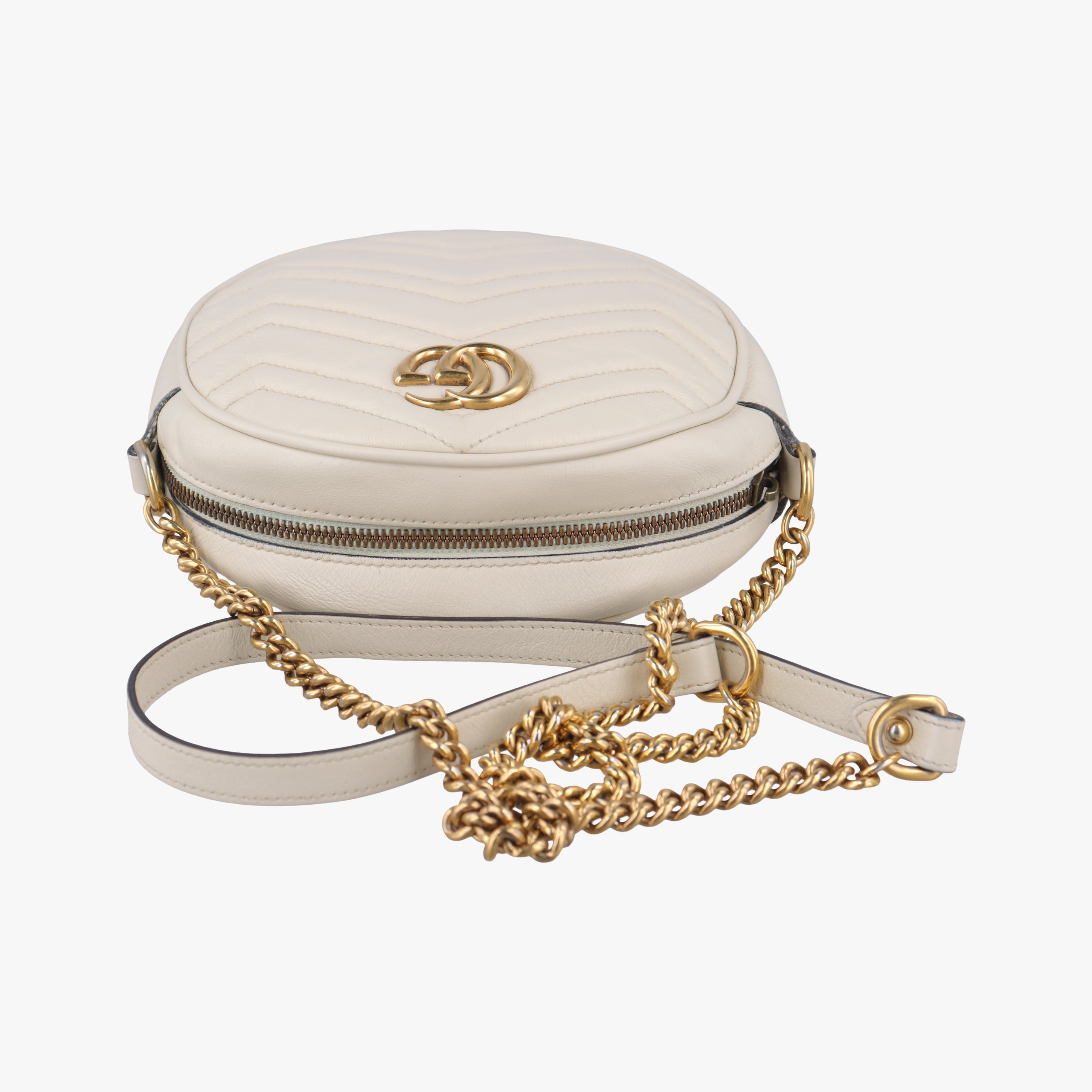 Pre-owned Gucci GG Marmont White leather 550154 shoulderbag | stylenewstar