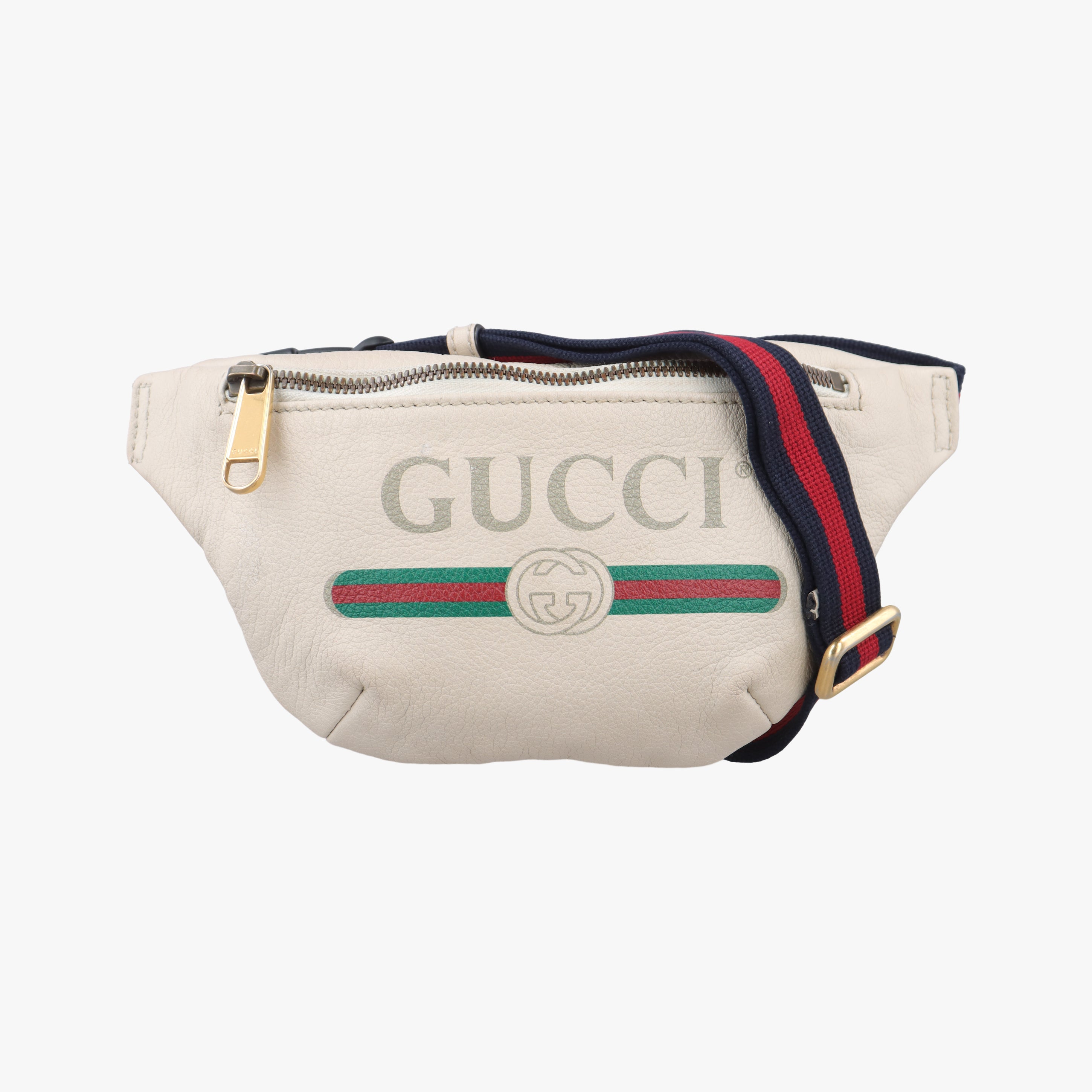 Vintage Gucci Gucci print White Leather 527792 bum bag/waist bag | stylenewstar