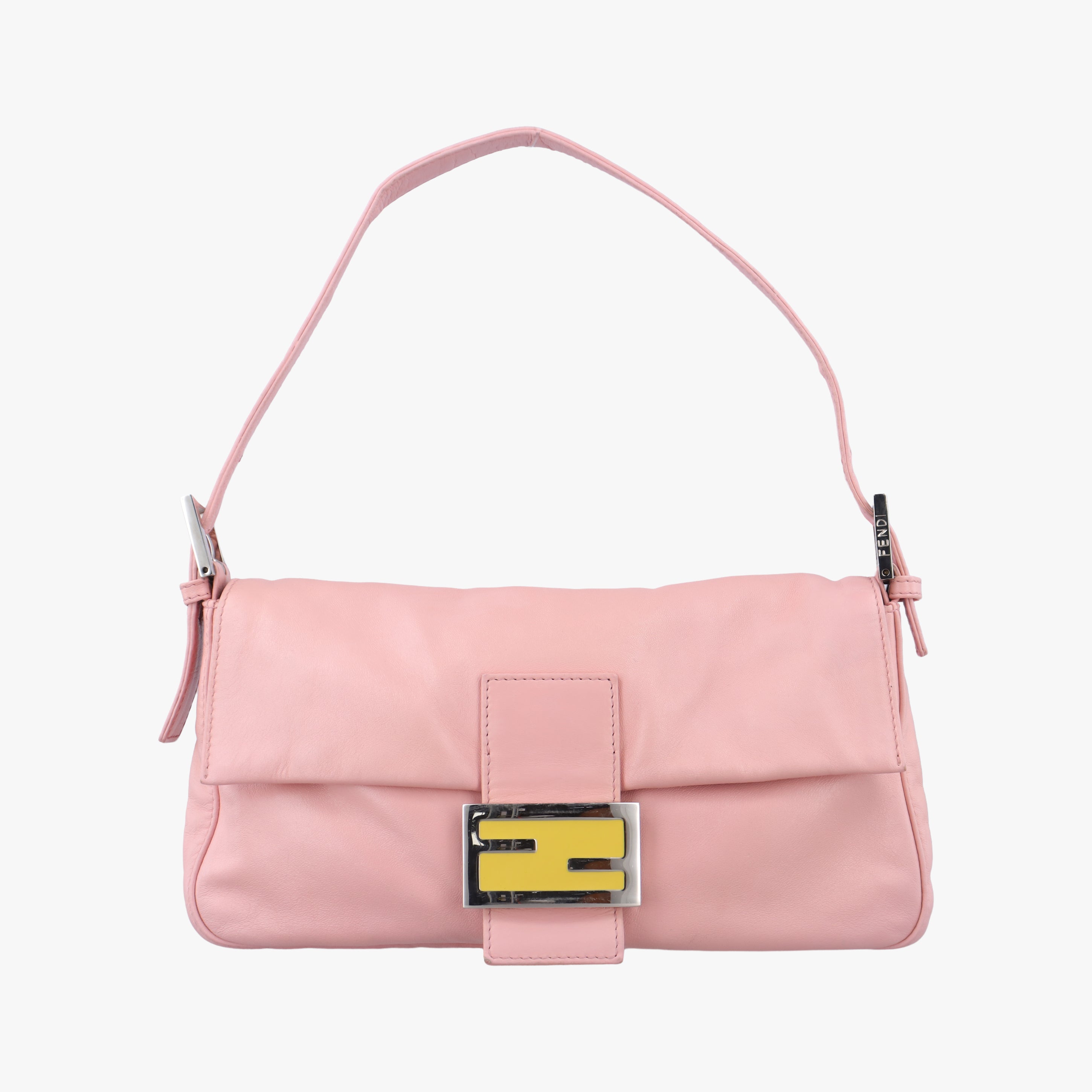Pre-owned Fendi BAGUETTE Pink Nappa Leather 26424 handbag | stylenewstar