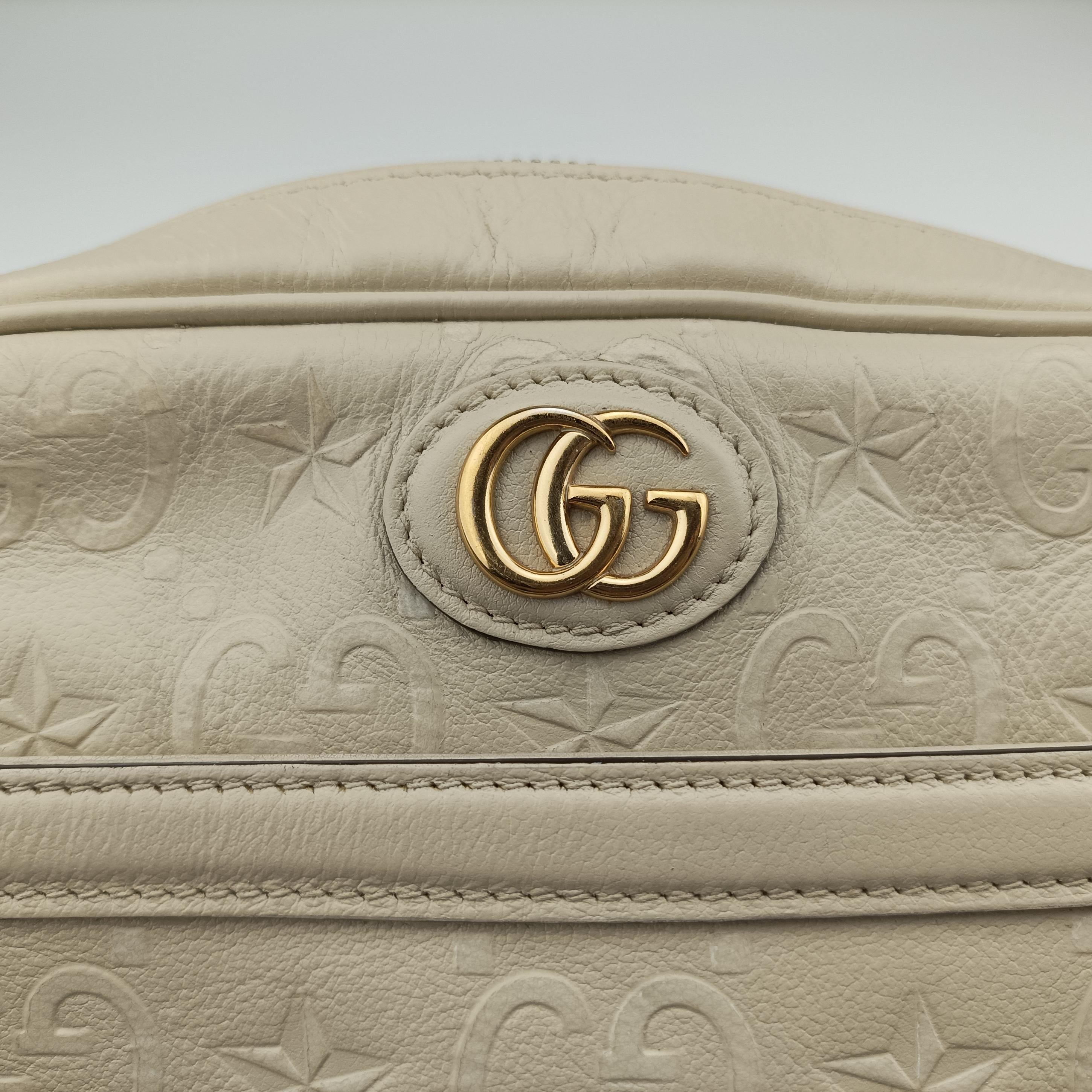 Vintage Gucci GG Star White Leather 675776 shoulderbag | stylenewstar