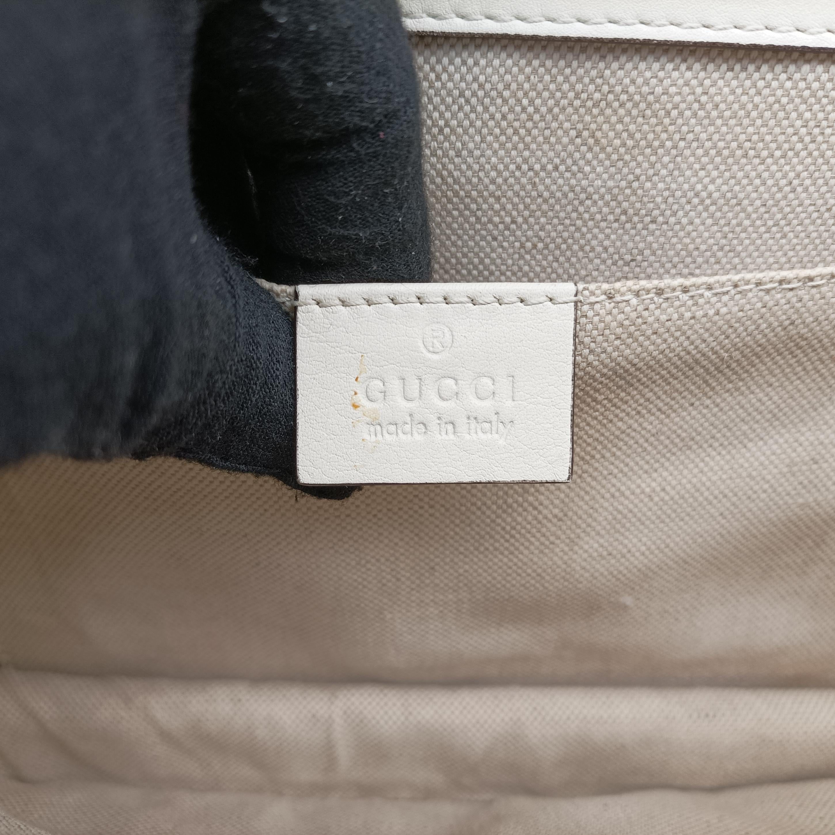 Pre-owned Gucci Dionysus White x navy x red Leather 448075 shoulderbag | stylenewstar