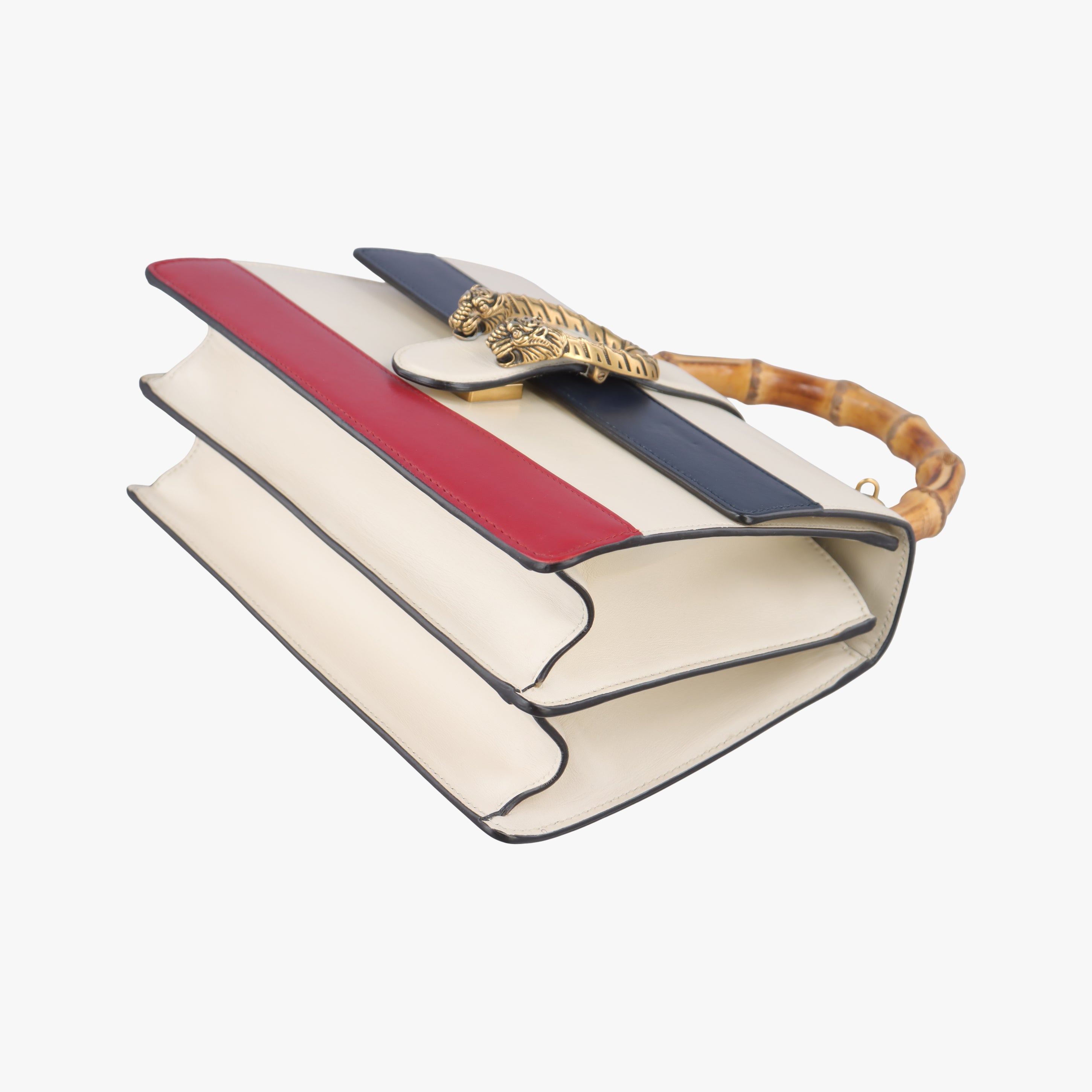 Pre-owned Gucci Dionysus White x navy x red Leather 448075 shoulderbag | stylenewstar