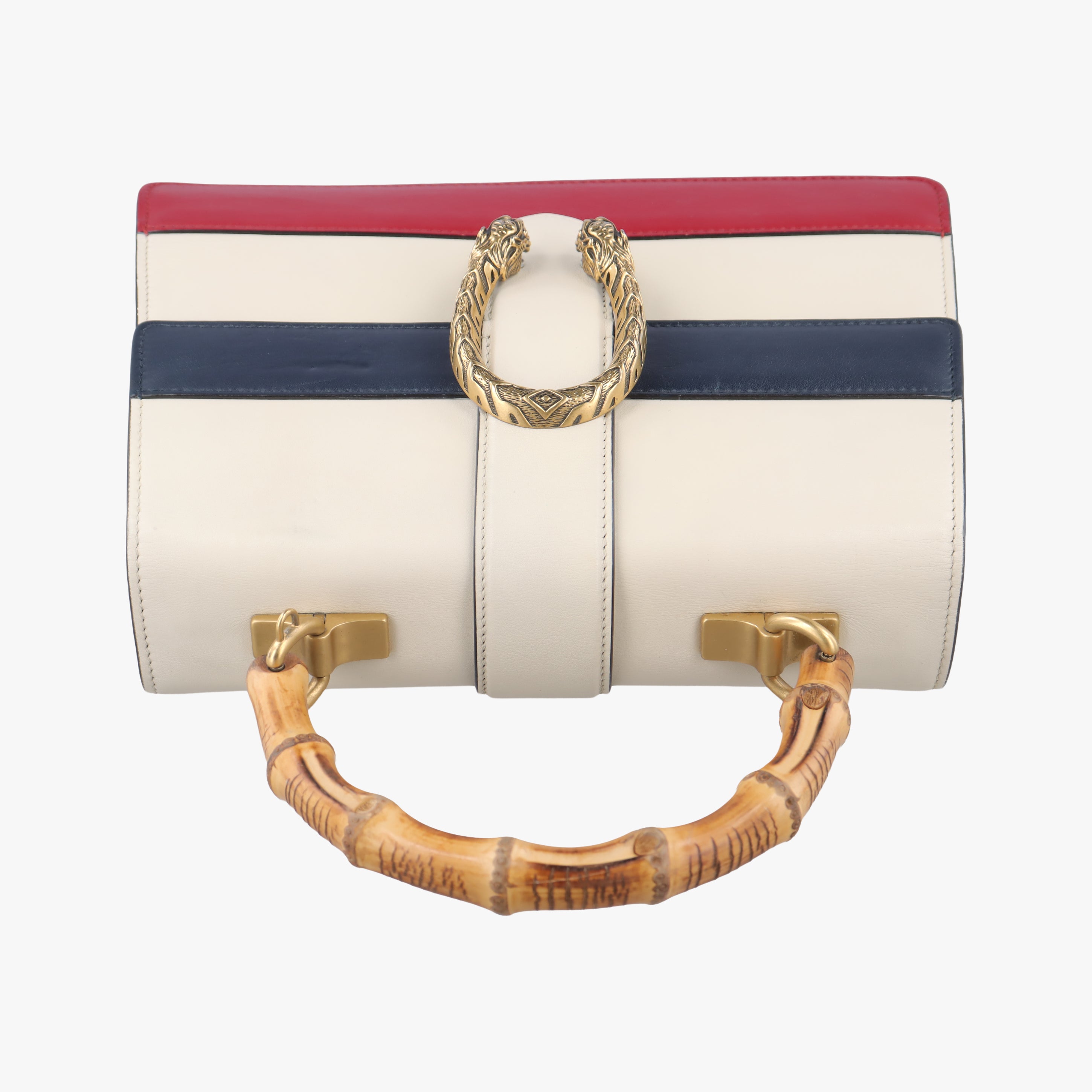 Pre-owned Gucci Dionysus White x navy x red Leather 448075 shoulderbag | stylenewstar