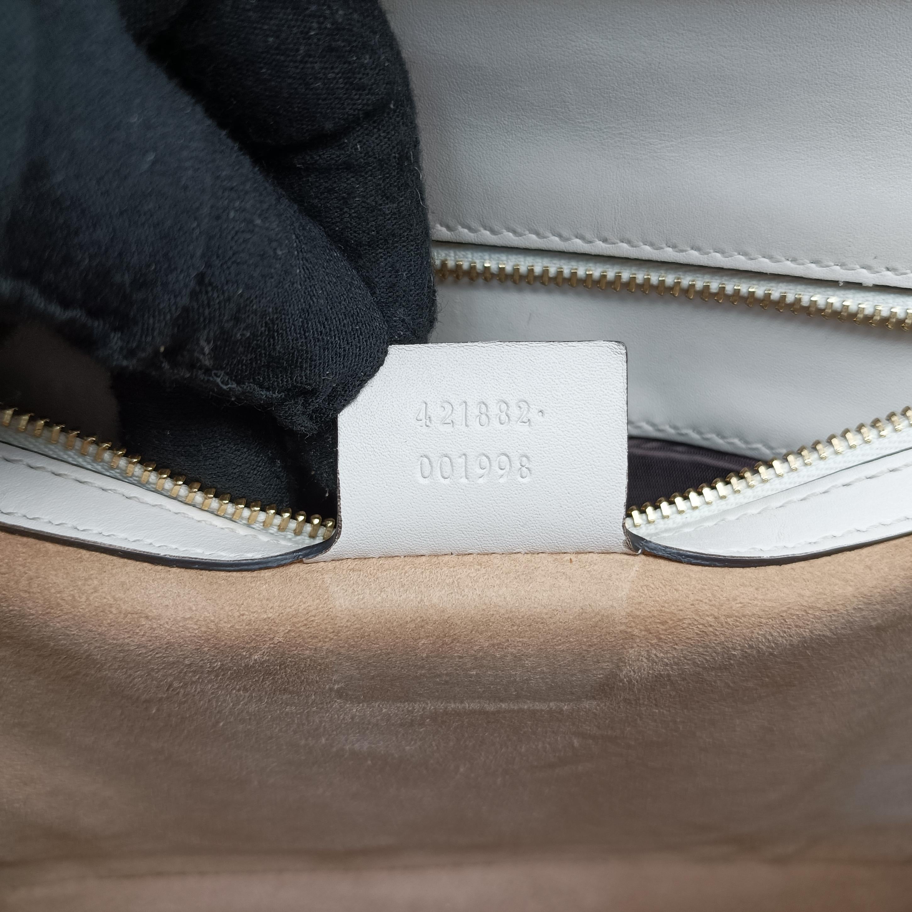 Pre-owned Gucci Sylvie White Leather 421882 shoulderbag | stylenewstar