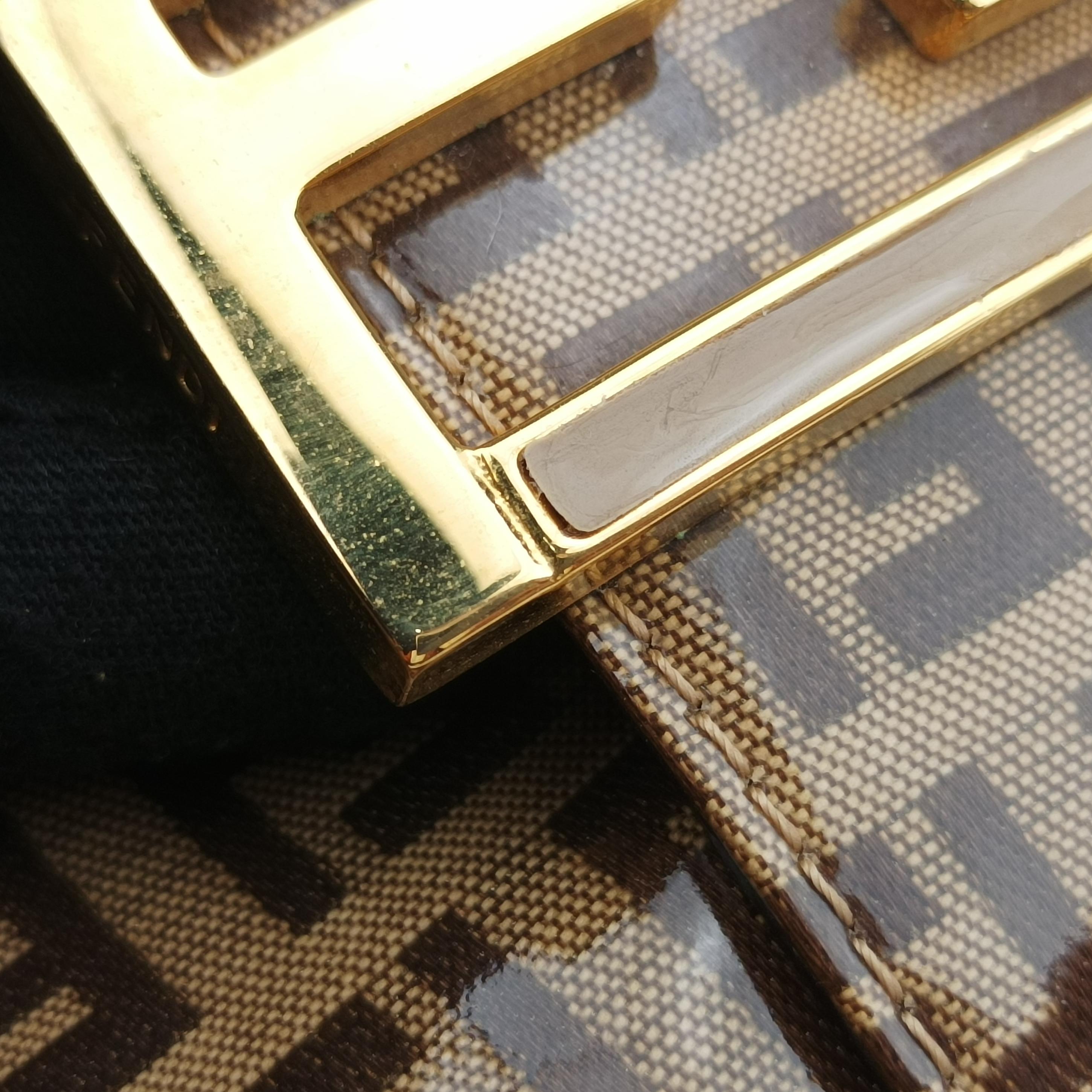 Pre-owned Fendi Mamma Baguette Brown Patent 26725 shoulderbag | stylenewstar