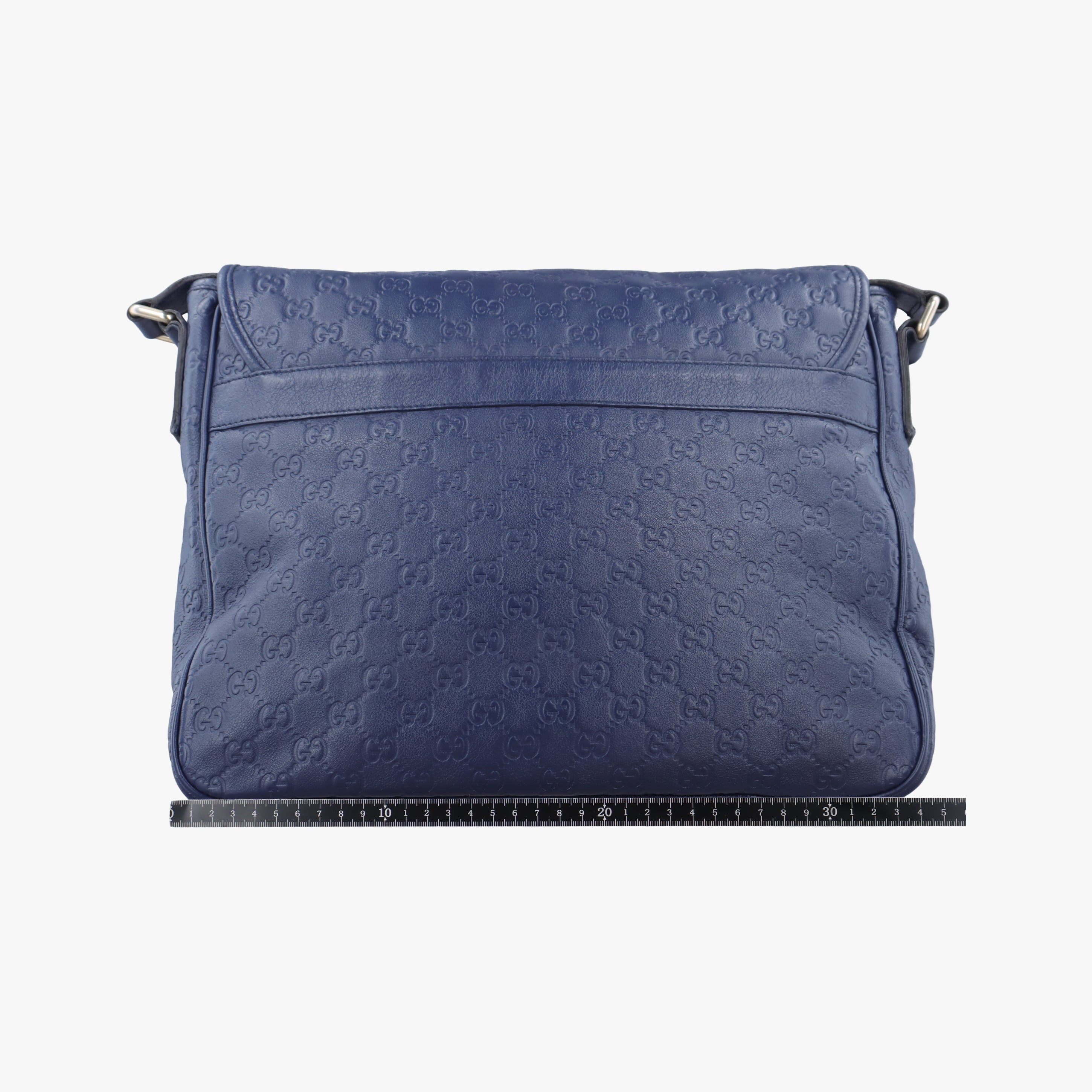 Secondhand Gucci Guccissima Messenger Navy Leather 223665 shoulderbag | stylenewstar