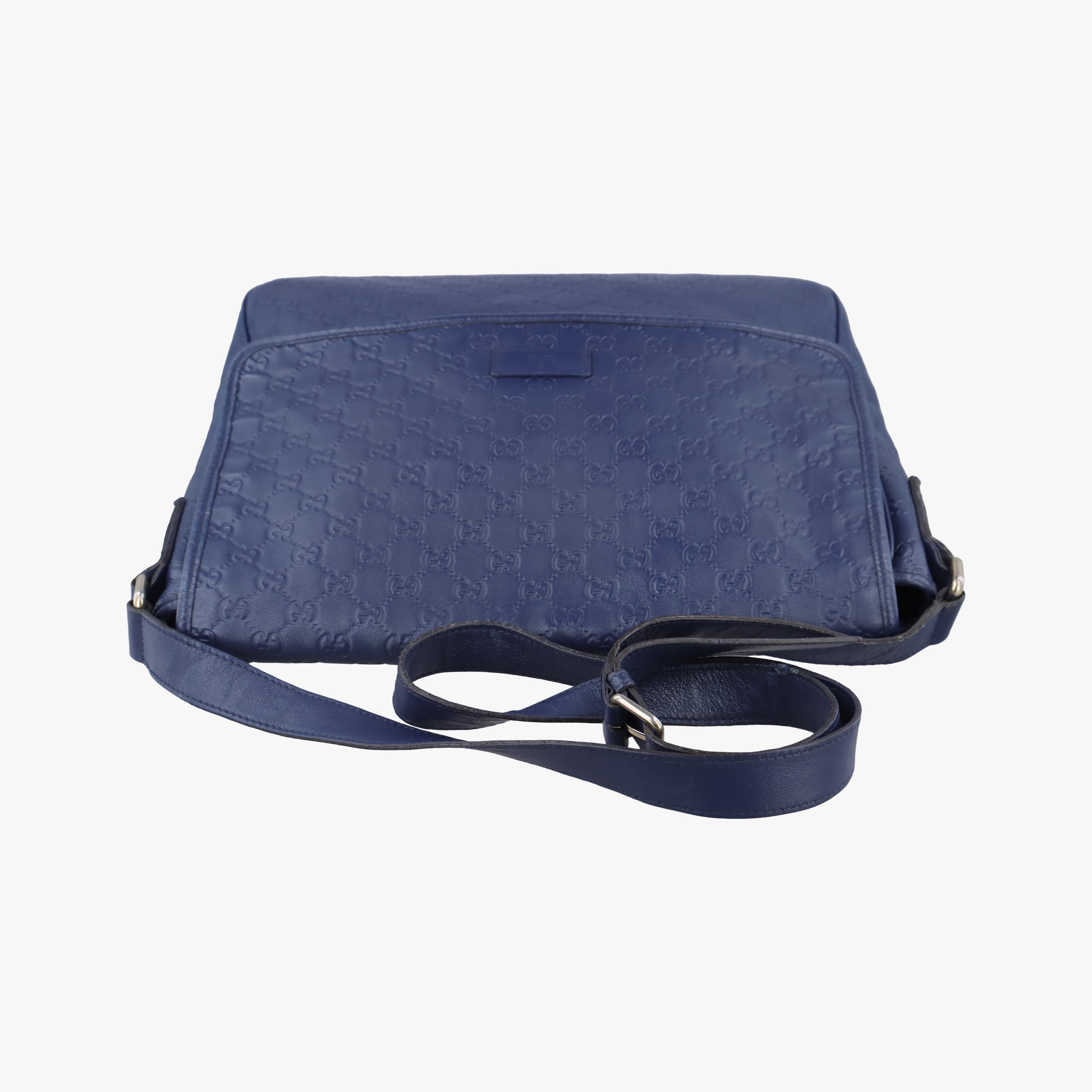 Secondhand Gucci Guccissima Messenger Navy Leather 223665 shoulderbag | stylenewstar