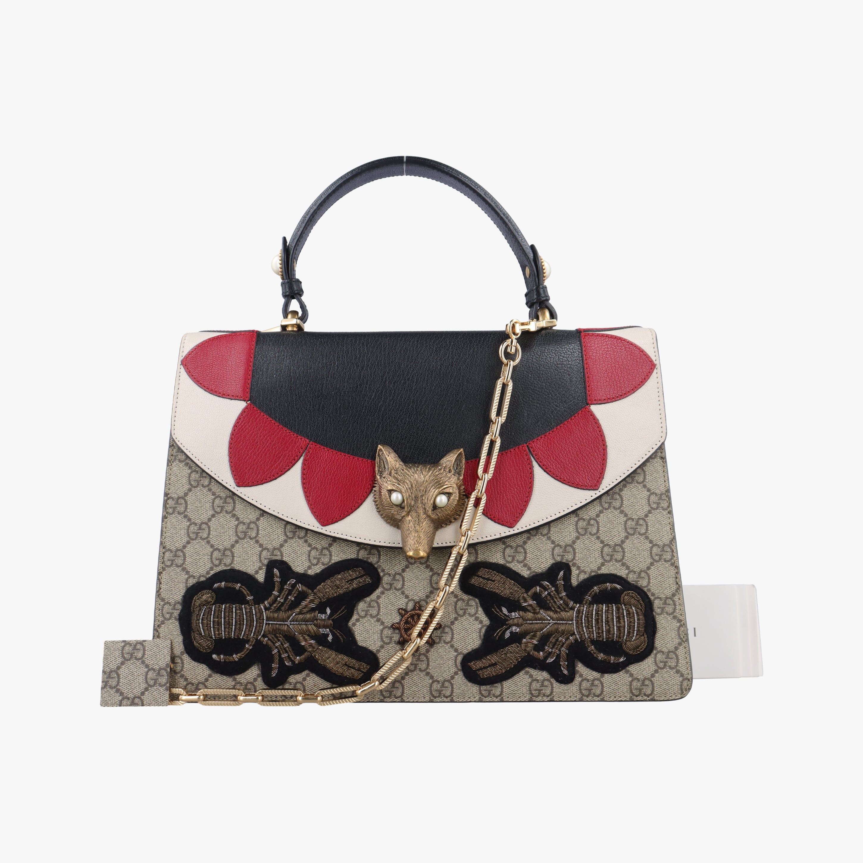 Pre-owned Gucci GG Supreme  Fox Beige×Multicolour PVC coated canvas x leather 466432 shoulderbag | stylenewstar