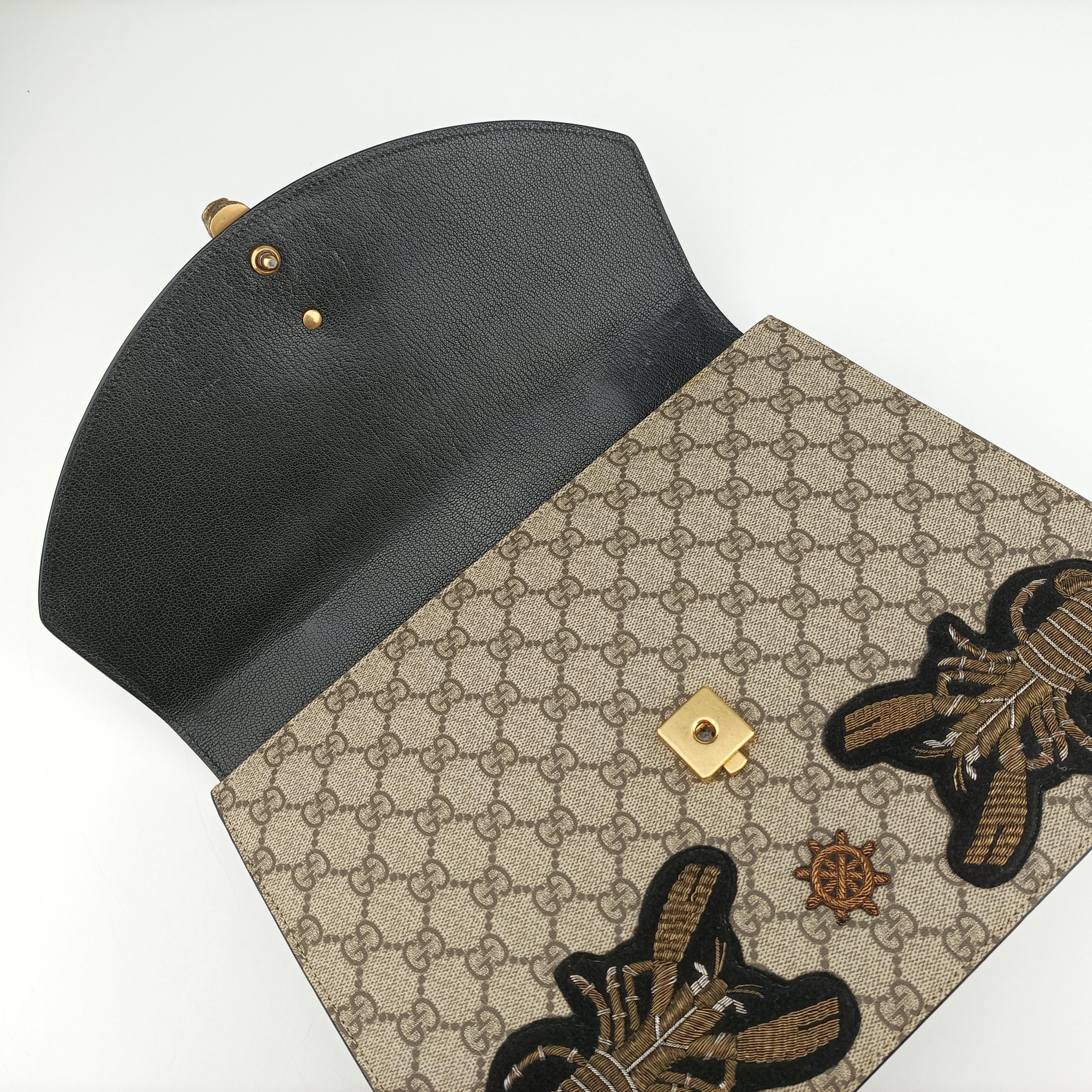 Pre-owned Gucci GG Supreme  Fox Beige×Multicolour PVC coated canvas x leather 466432 shoulderbag | stylenewstar